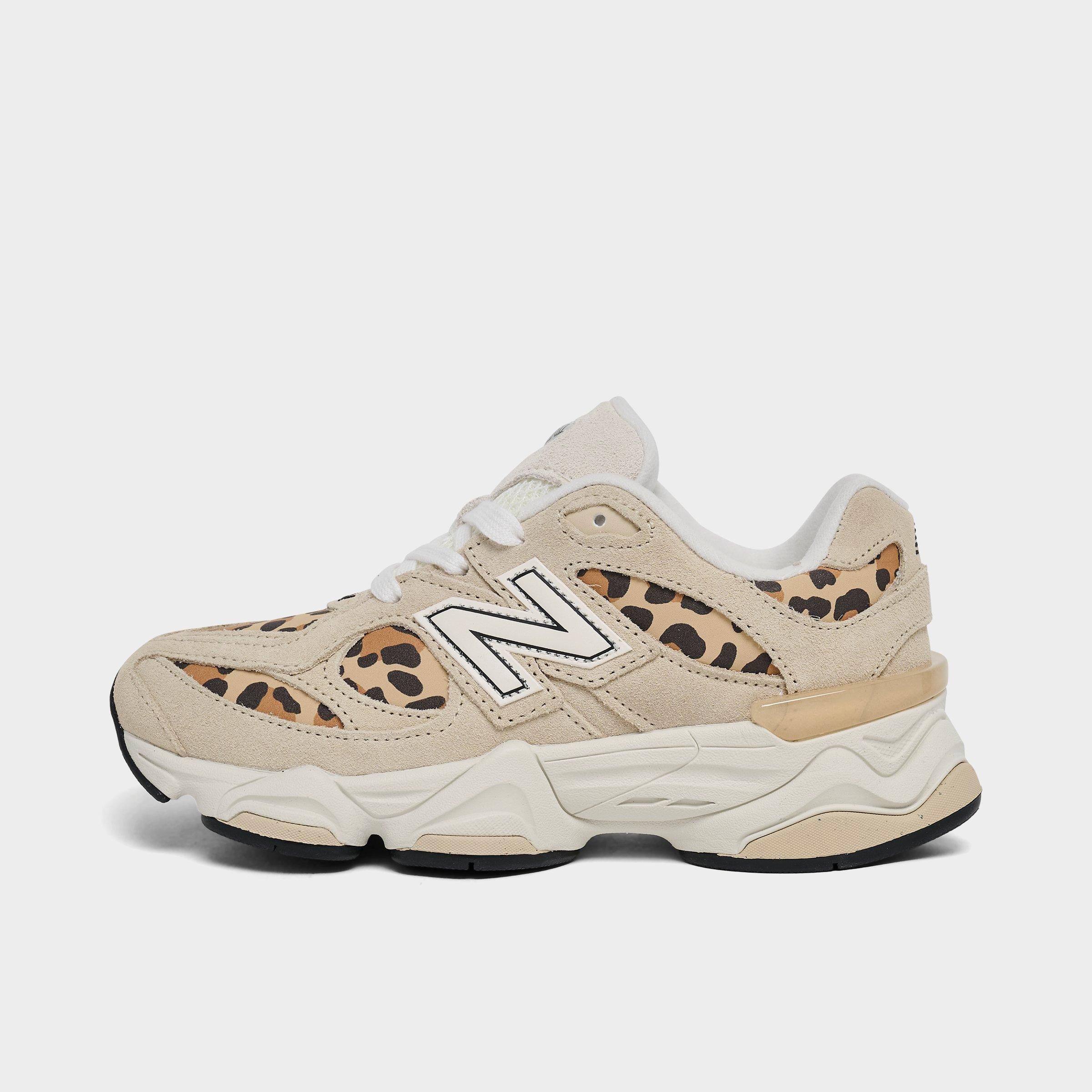 New Balance Girls' Little Kids 9060 Casual Shoes in Beige Leopard Size: 13.0