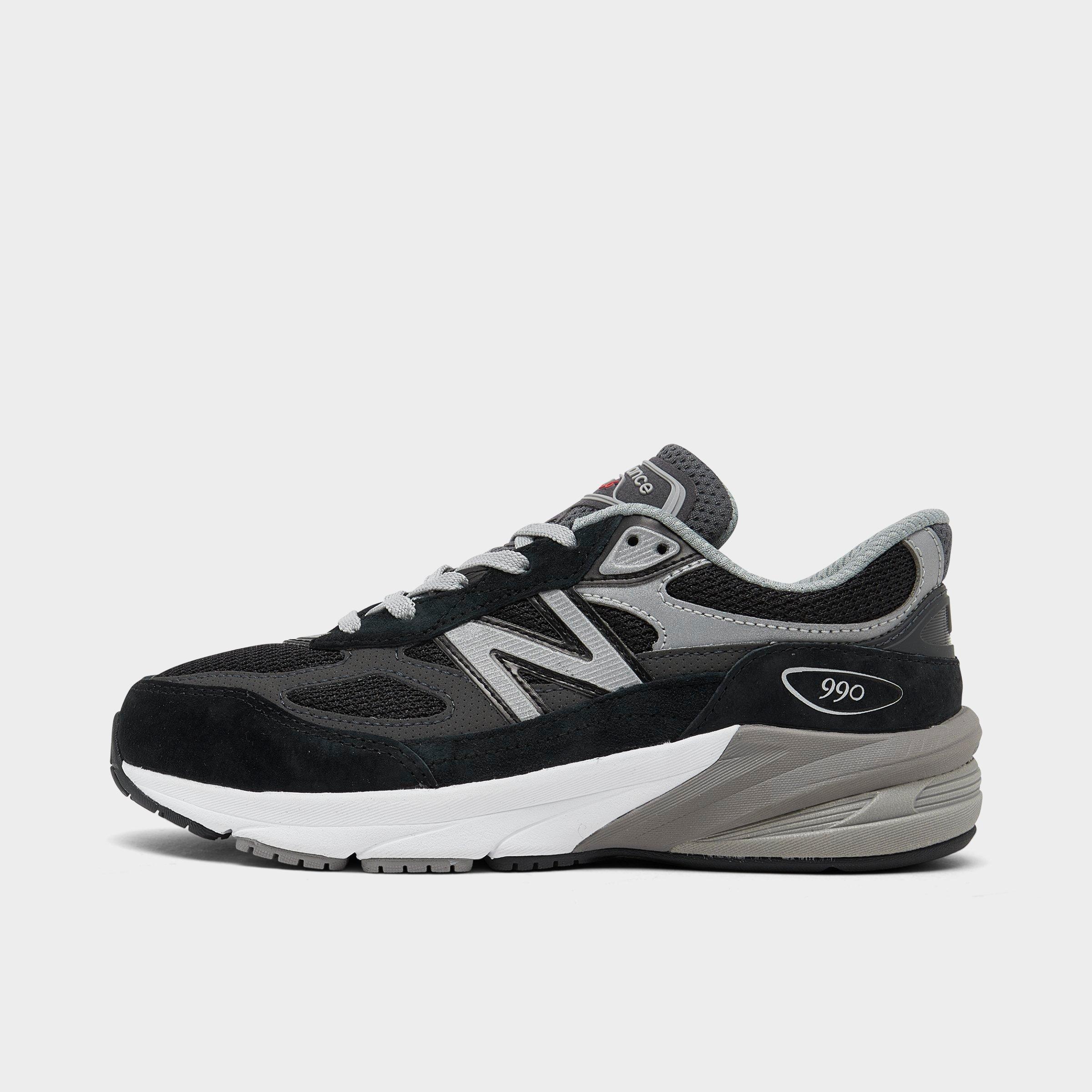 New Balance Kids' 990 V6 Leather & Mesh Sneakers In Black/silver