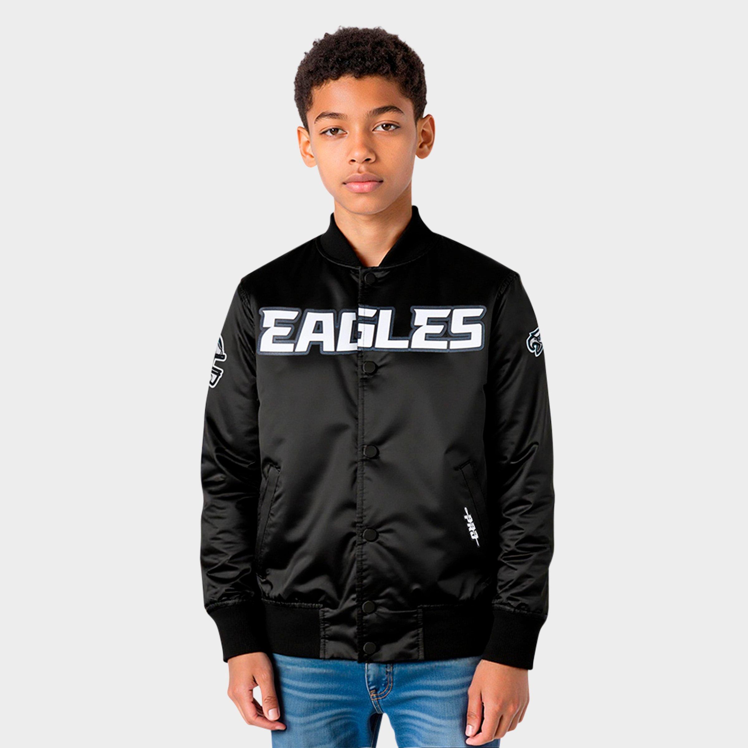 Pro Standard Big Kids Philadelphia Eagles NFL Classic Satin Jacket in Black Size: Small
