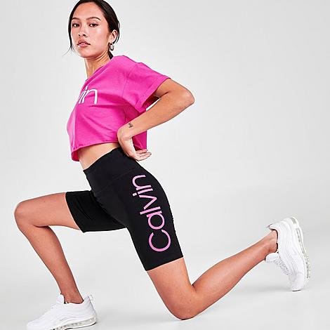 Calvin Klein Women's Logo Bike Shorts In Berry