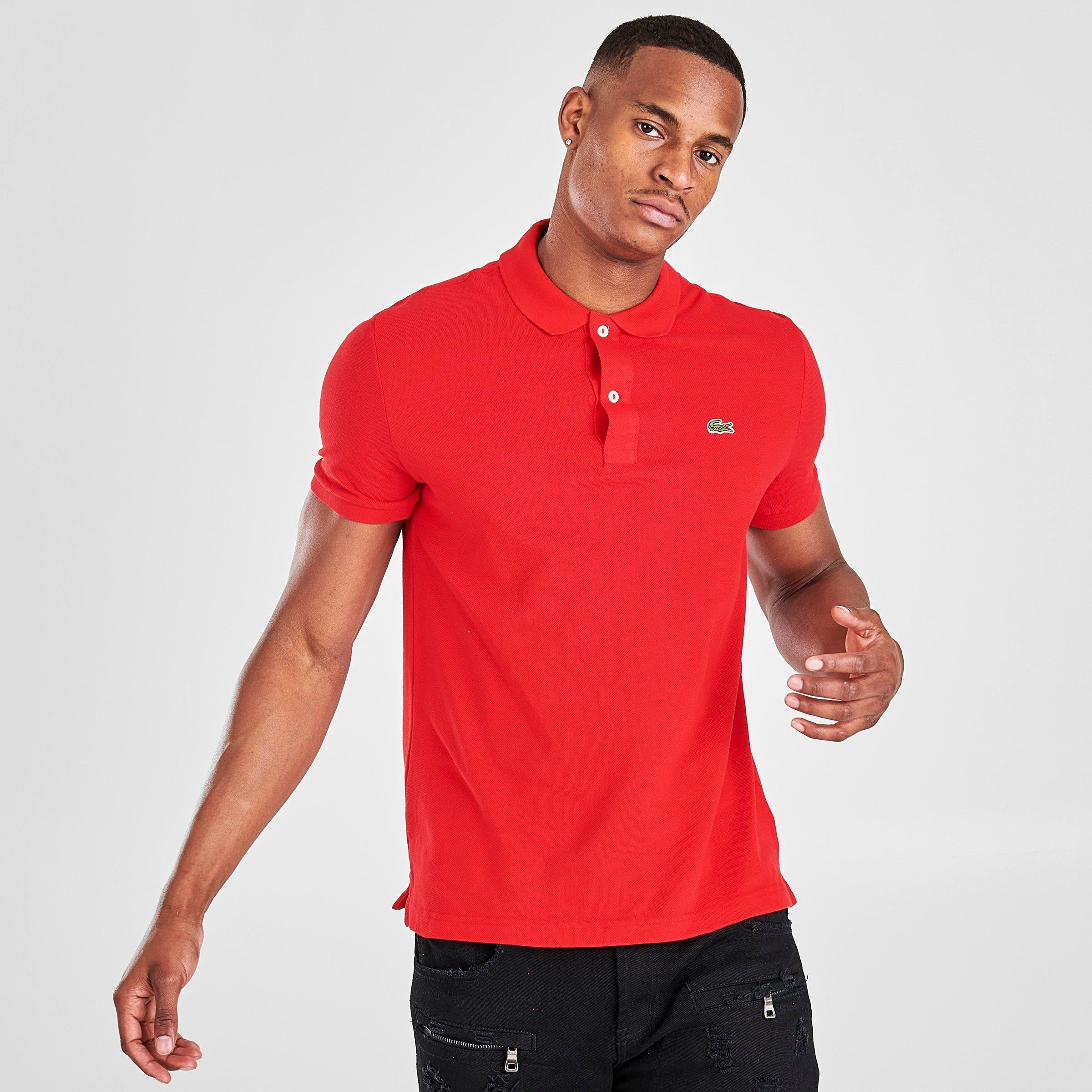 UPC 888464593784 product image for Lacoste Men's Slim Fit Polo Shirt in Red/Red Size X-Large 100% Cotton | upcitemdb.com