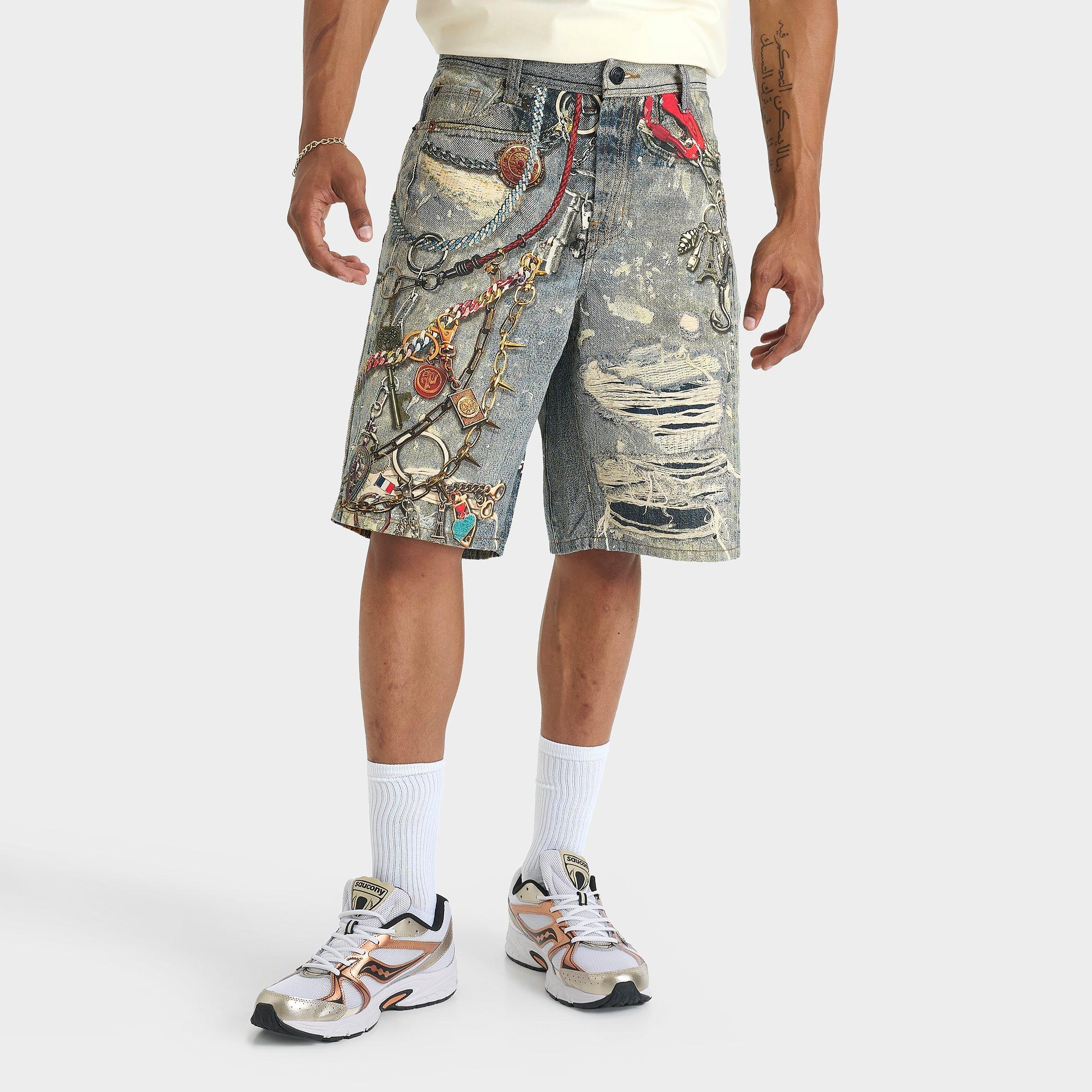 Supply & Demand Men's Preme Chain Baggy Denim Jean Shorts