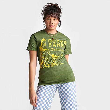 Graphic Tees Women's Outer Banks T-shirt In Green/yellow