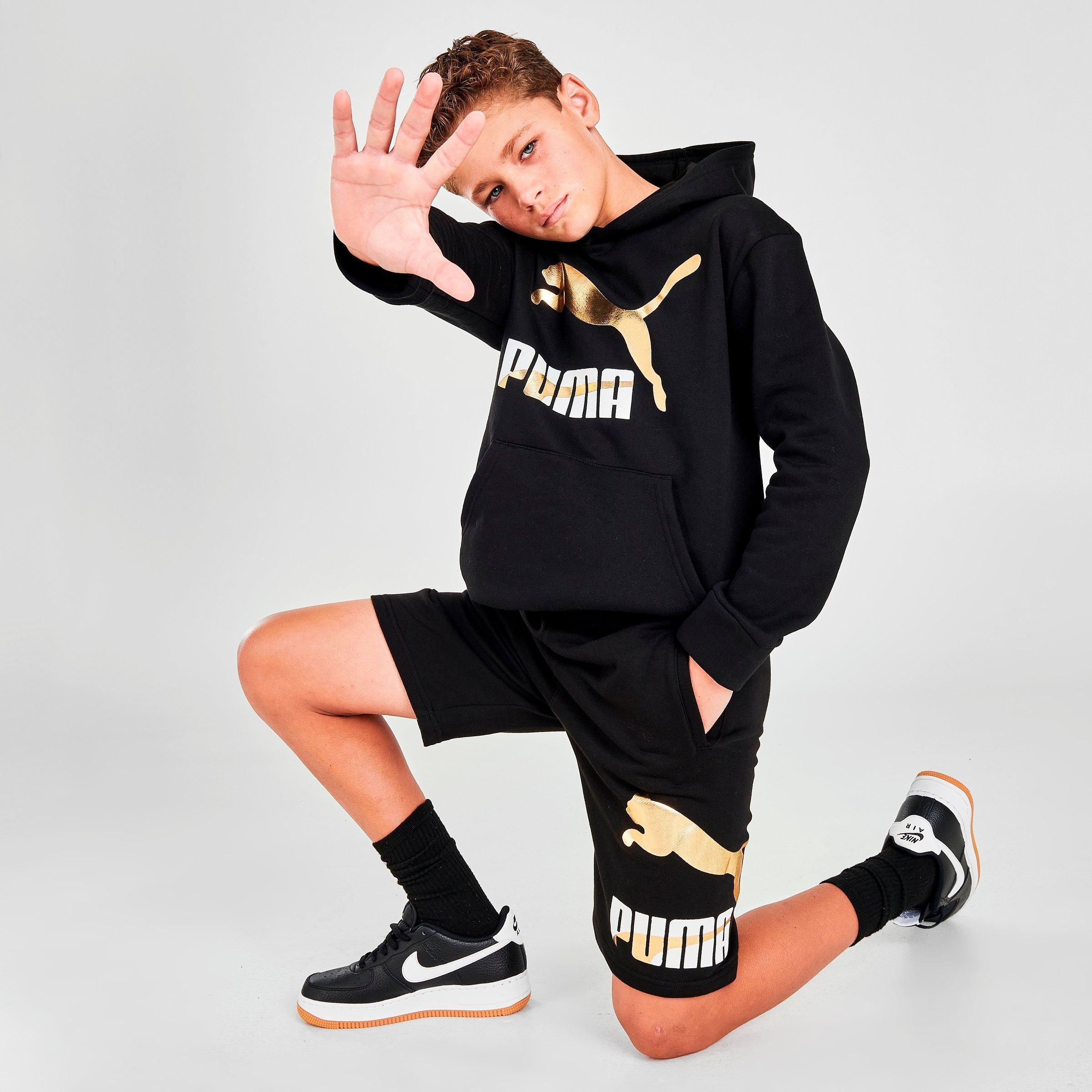 Puma shorts kids gold on sale