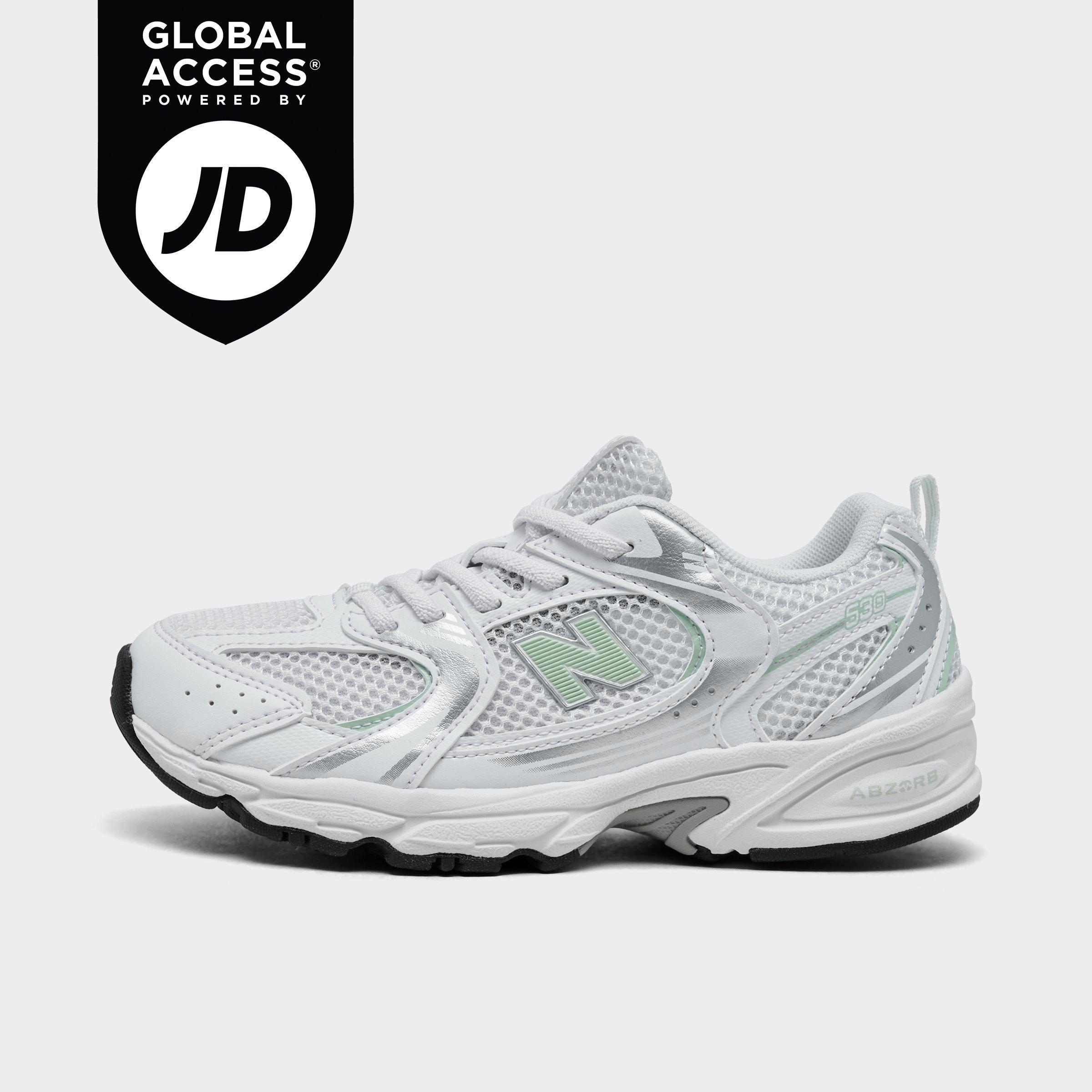 New Balance Girls' Little Kids 530 Casual Shoes in White/Clay Ash/Silver Size: 1.0