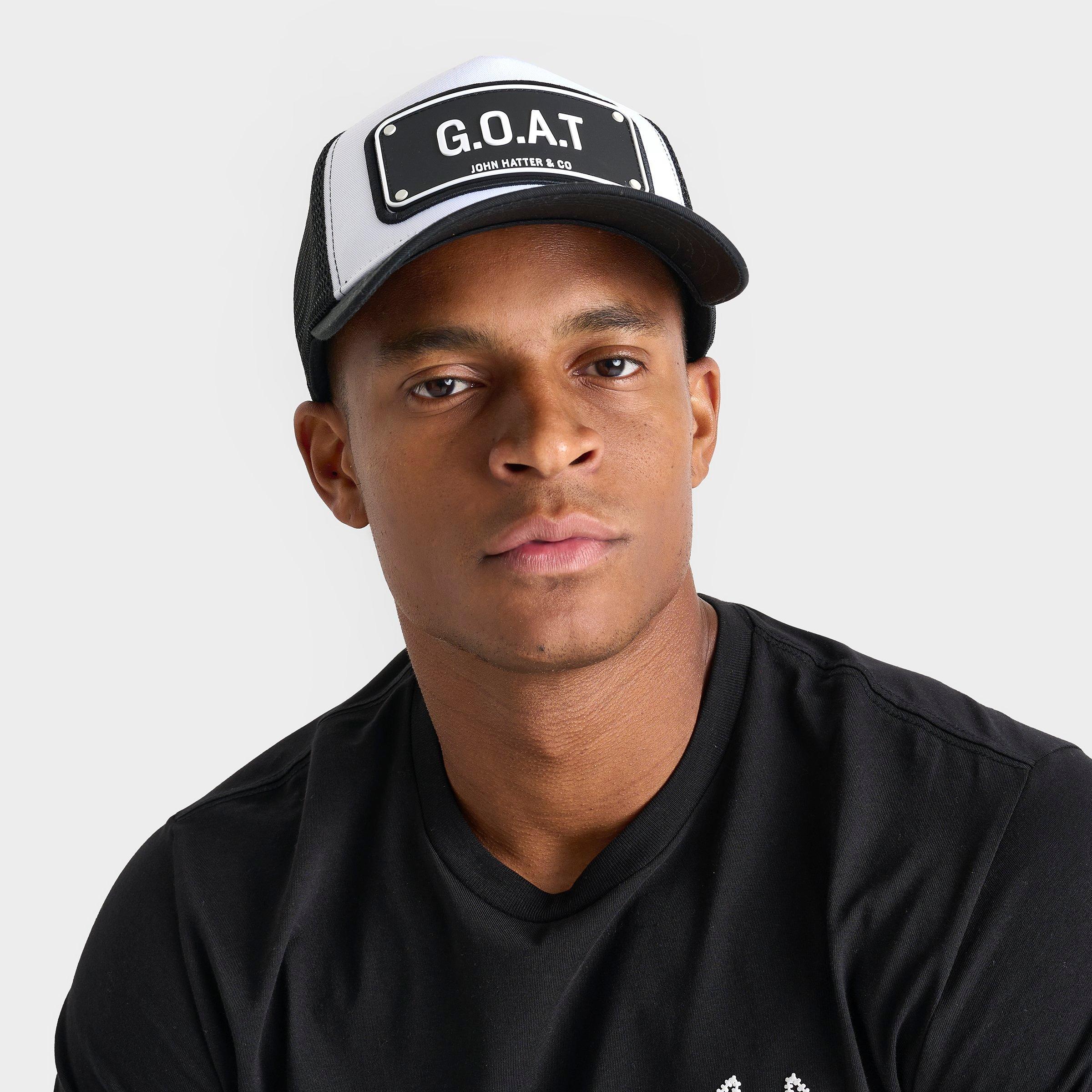 John Hatter & Co GOAT Trucker Hat in Black/White/White Plastic