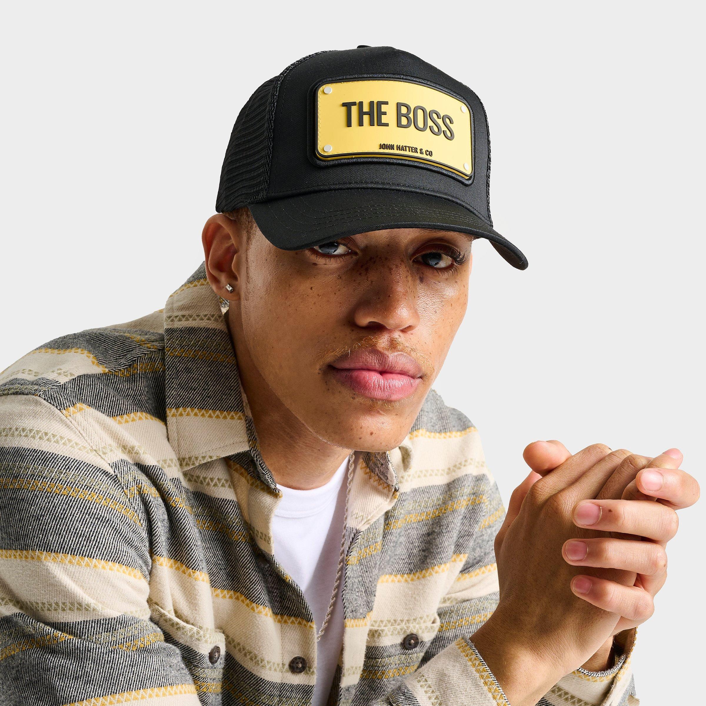 John Hatter & Co. The Boss Trucker Hat in Black/Yellow
