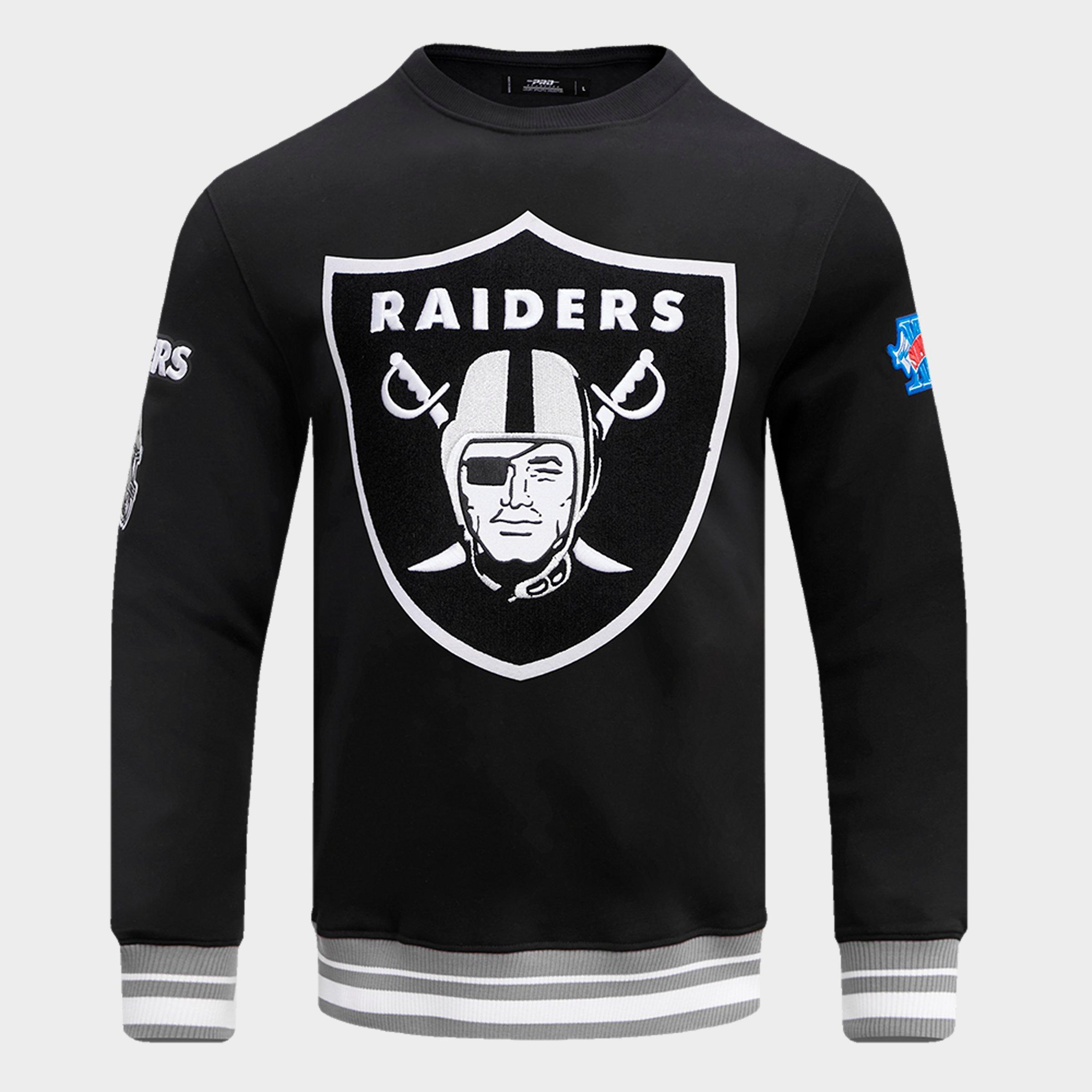 Pro Standard Men's Las Vegas Raiders NFL Mashup Crewneck Sweatshirt in Black/Grey Size: Small