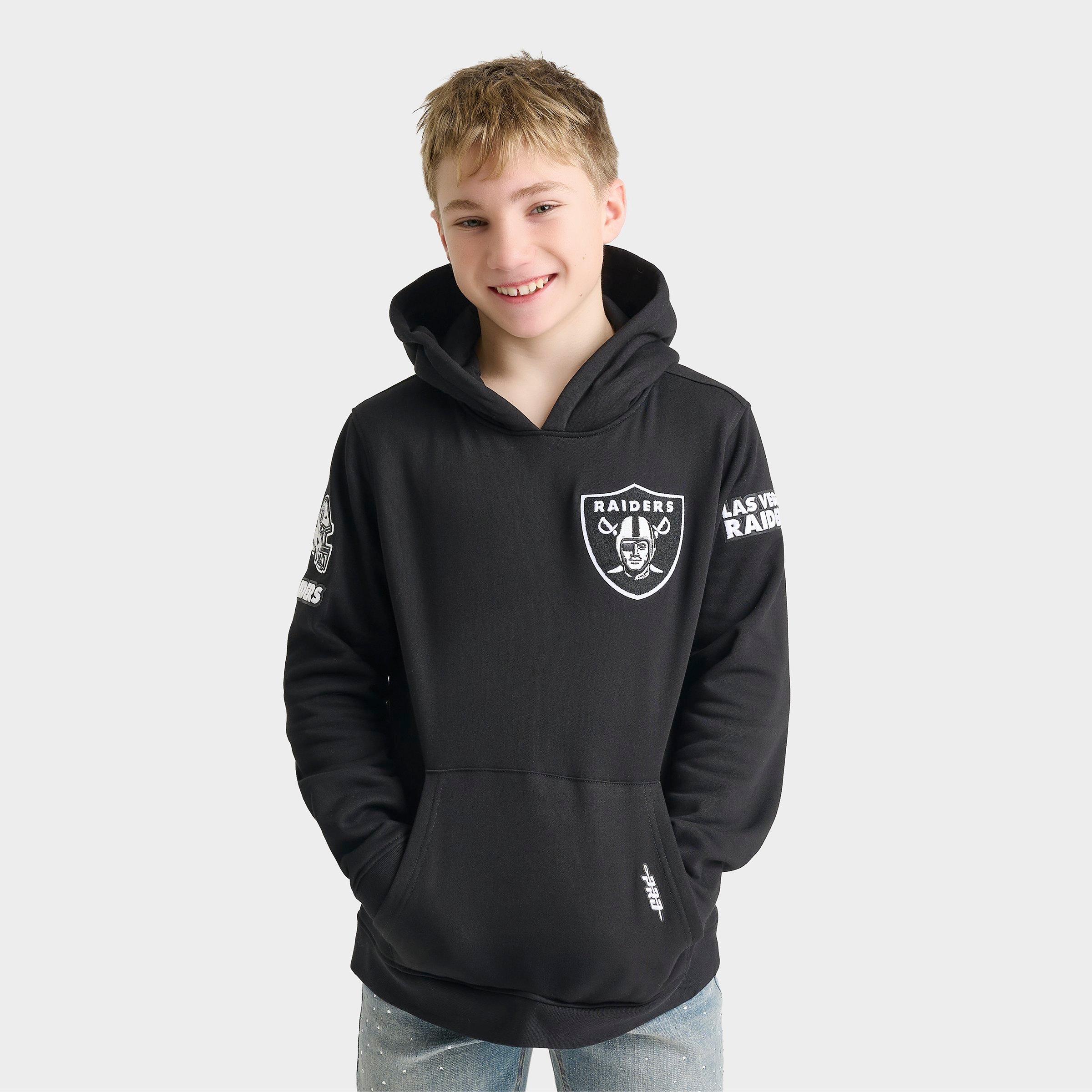 Pro Standard Big Kids Las Vegas Raiders NFL Classic Pullover Hoodie in Black Size: Small
