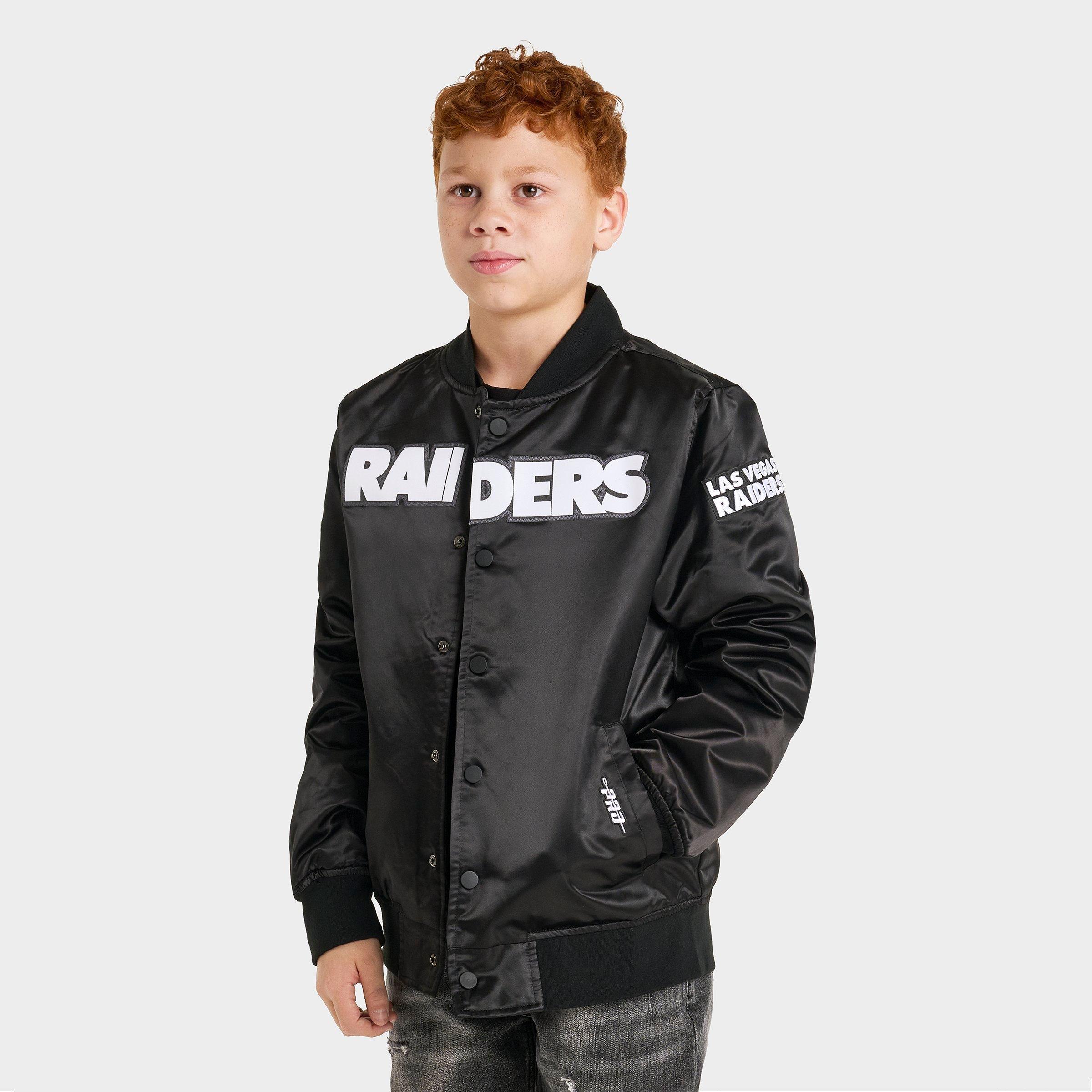 Pro Standard Big Kids Las Vegas Raiders NFL Classic Satin Jacket in Black Size: Small