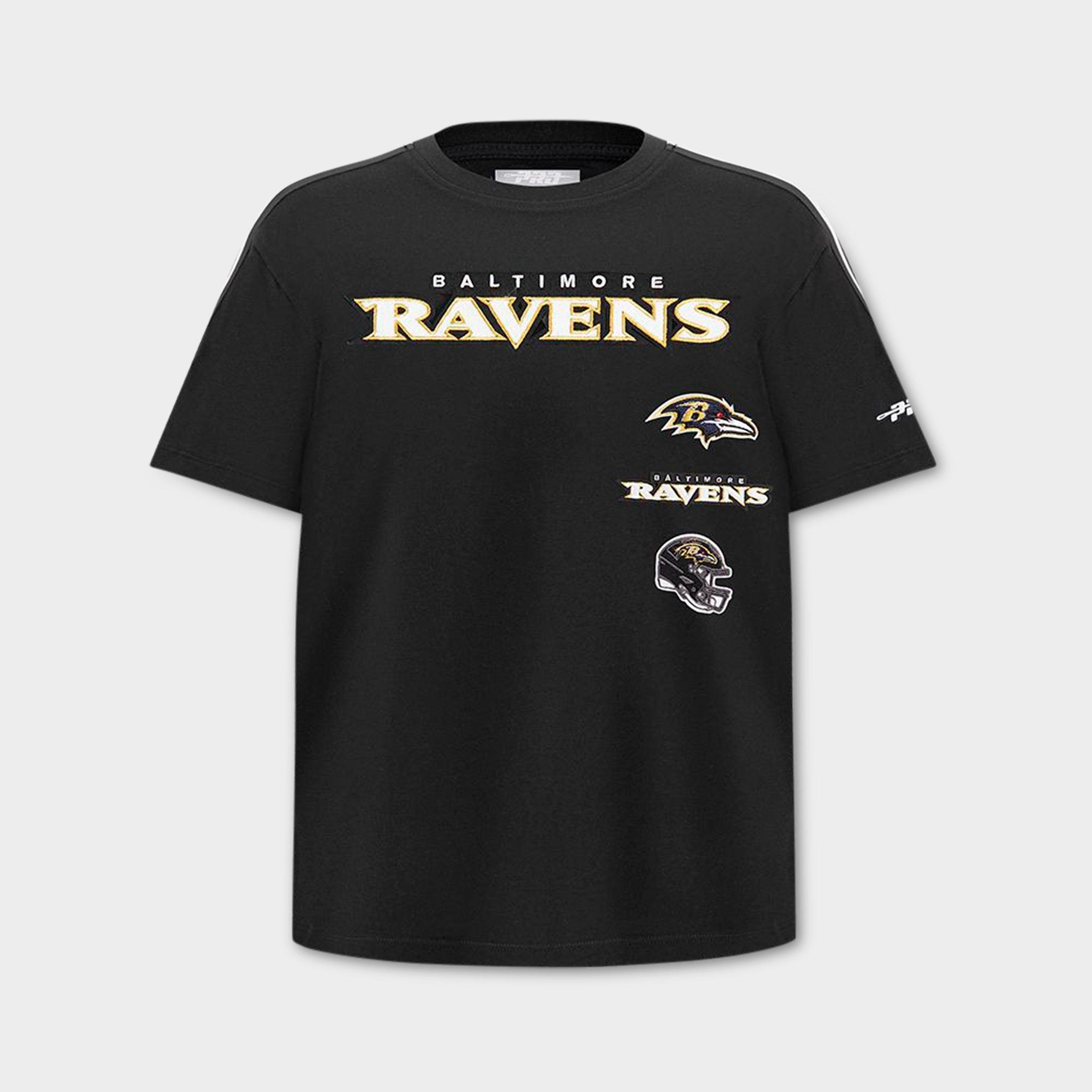 Pro Standard Big Kids Baltimore Ravens NFL Classic Taping T-Shirt in Black Size: Small