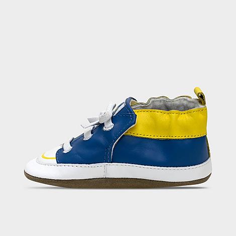 Podium I Brands Llc Babies'  Infant Robeez Golden State Warriors Nba Soft Sole Casual Shoes In Blue/yellow/white
