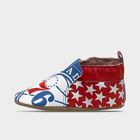 Podium I Brands Llc Babies'  Infant Robeez Philadelphia 76ers Nba Soft Sole Casual Shoes In Red/white/blue