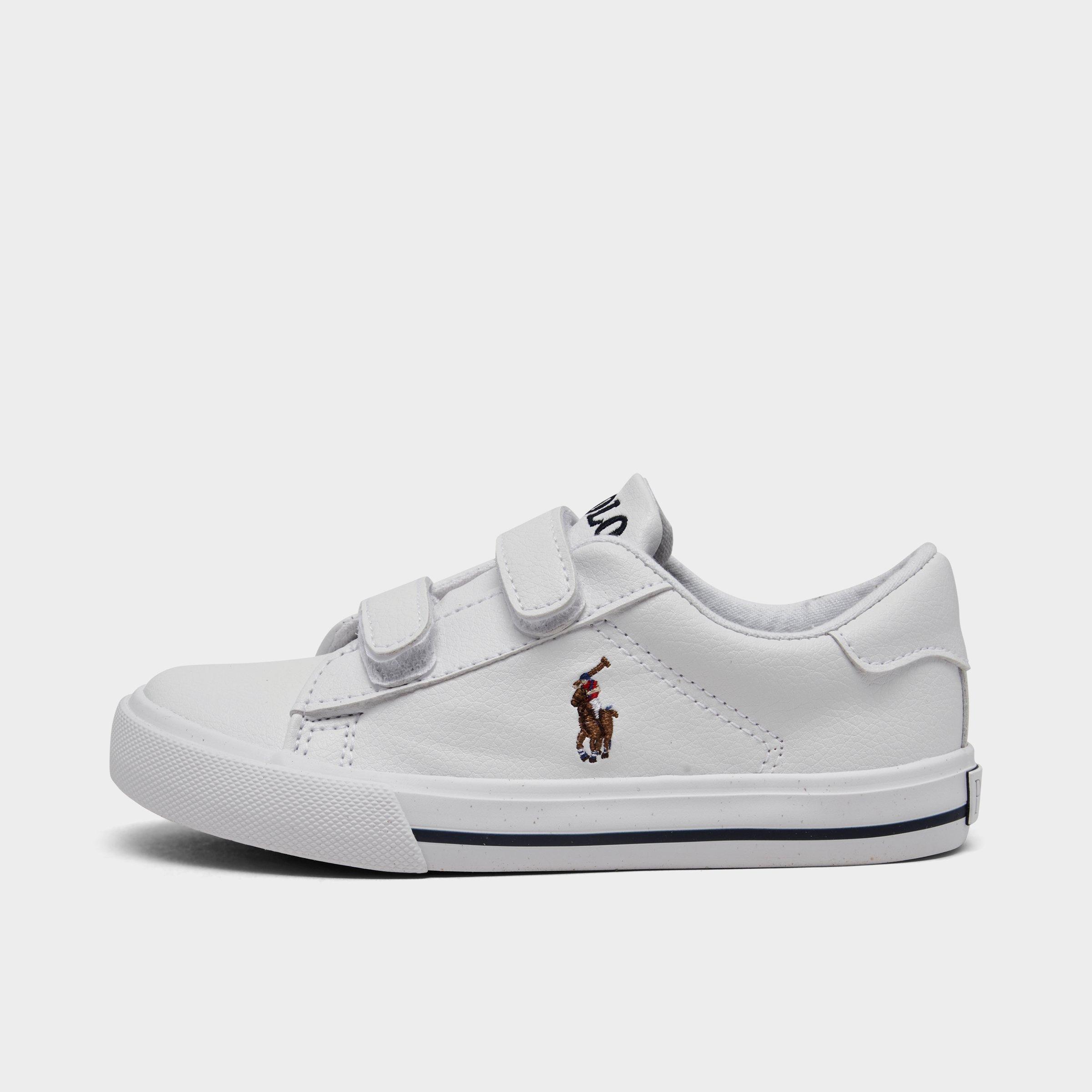 Polo Ralph Lauren Boys Toddler Easten II EZ Hook-and-Loop Casual Shoes in White Size: 4