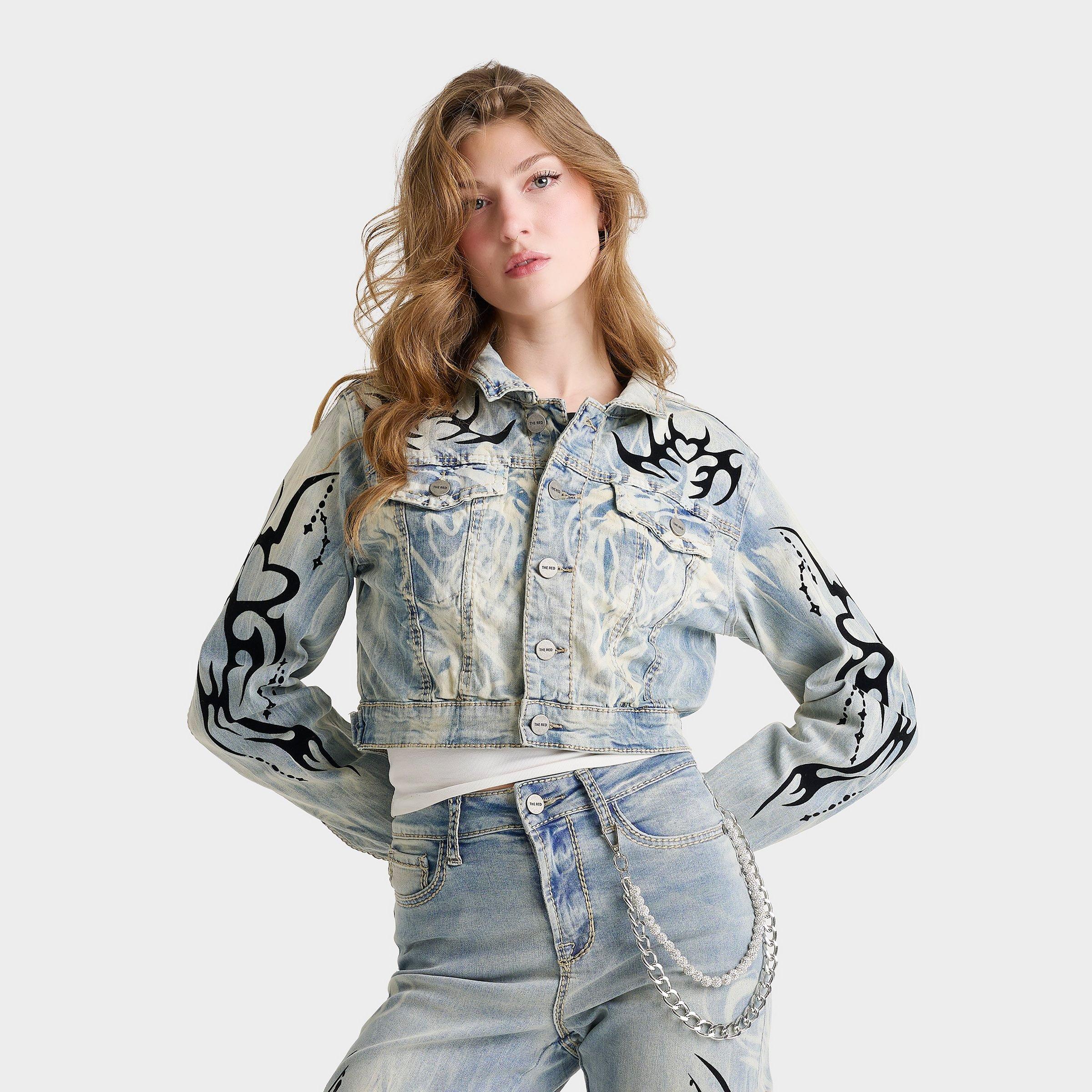 Smoke Rise Women's Olivia Heart Denim Jacket in Seville Blue Size: Large
