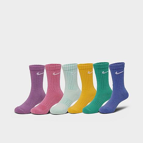 Shop Nike Little Kids' Basic Crew Socks (3-pack) Size 4/5 In Multi
