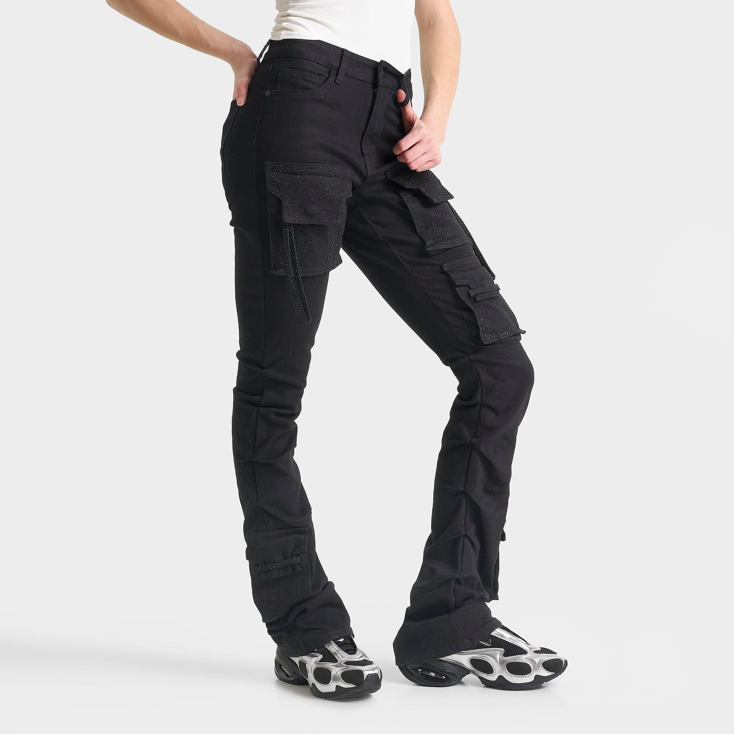Smoke Rise Women's Nova Rhinestone High-Rise Stacked Pants