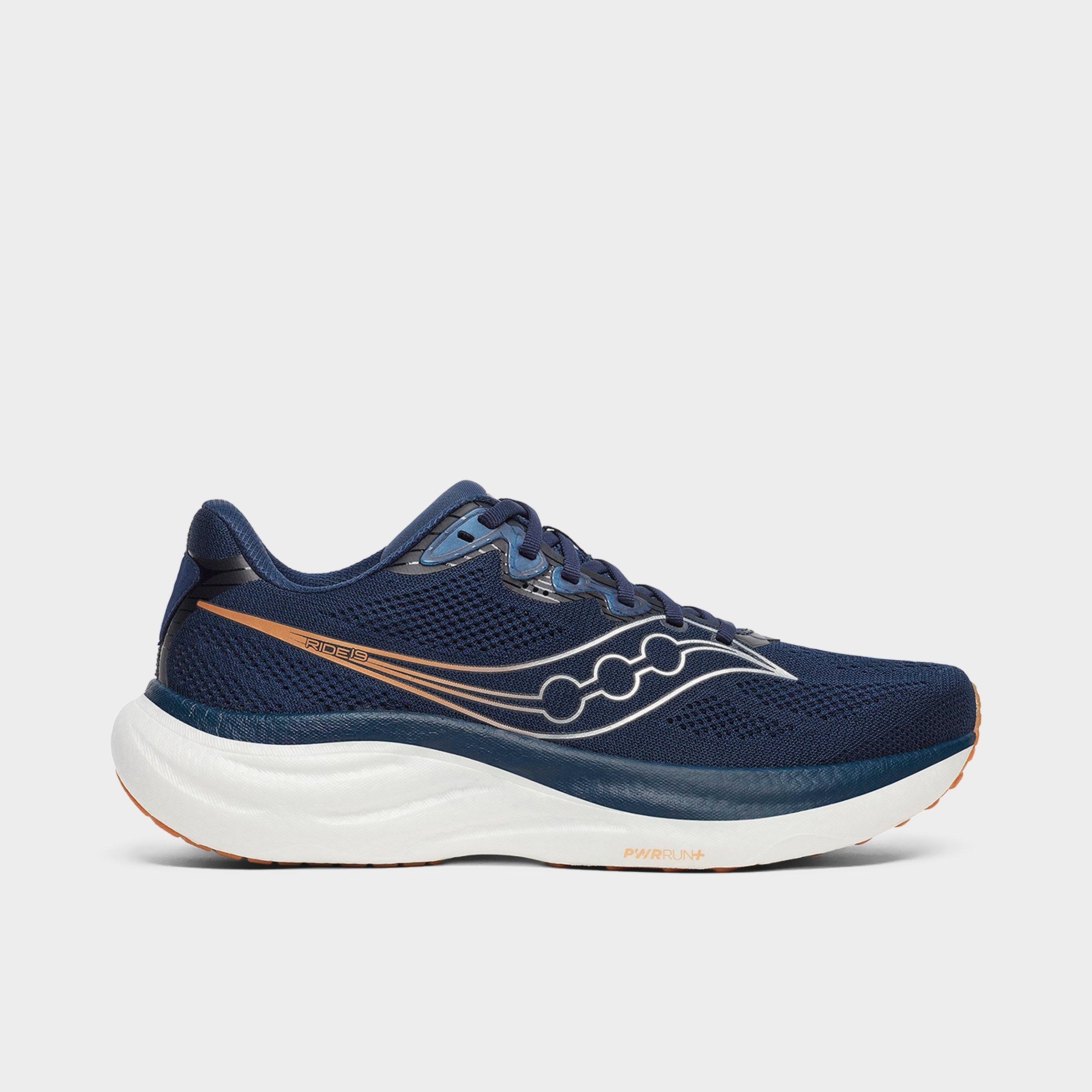 Saucony Men's Ride 19 Running Shoes in Navy/Gum Size: 8.5