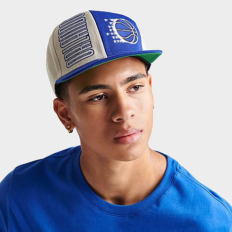 Mitchell And Ness Orlando Magic Nba Pop Panel Snapback Hat In White/blue