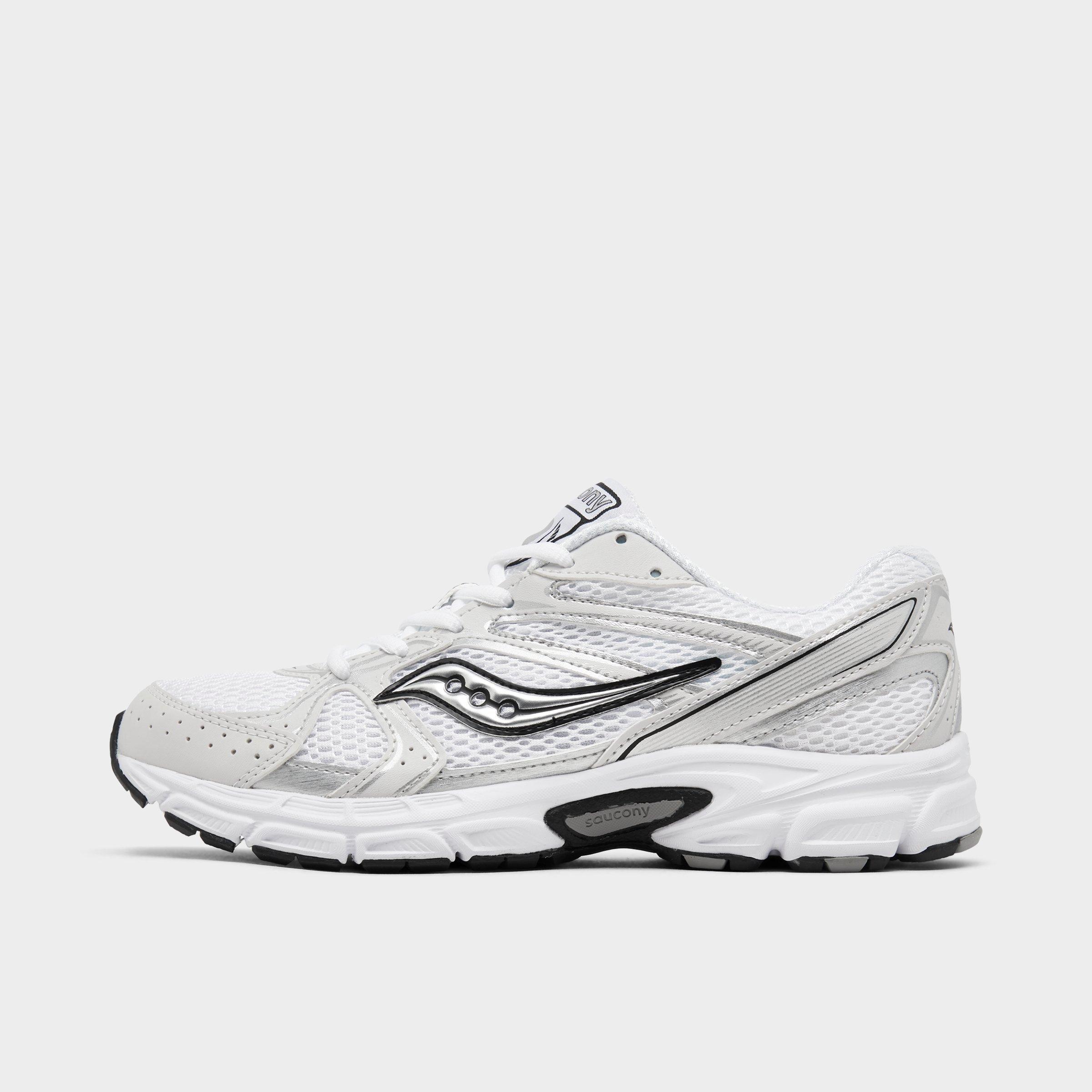 Saucony Lace-up Mesh Sneakers In White/silver