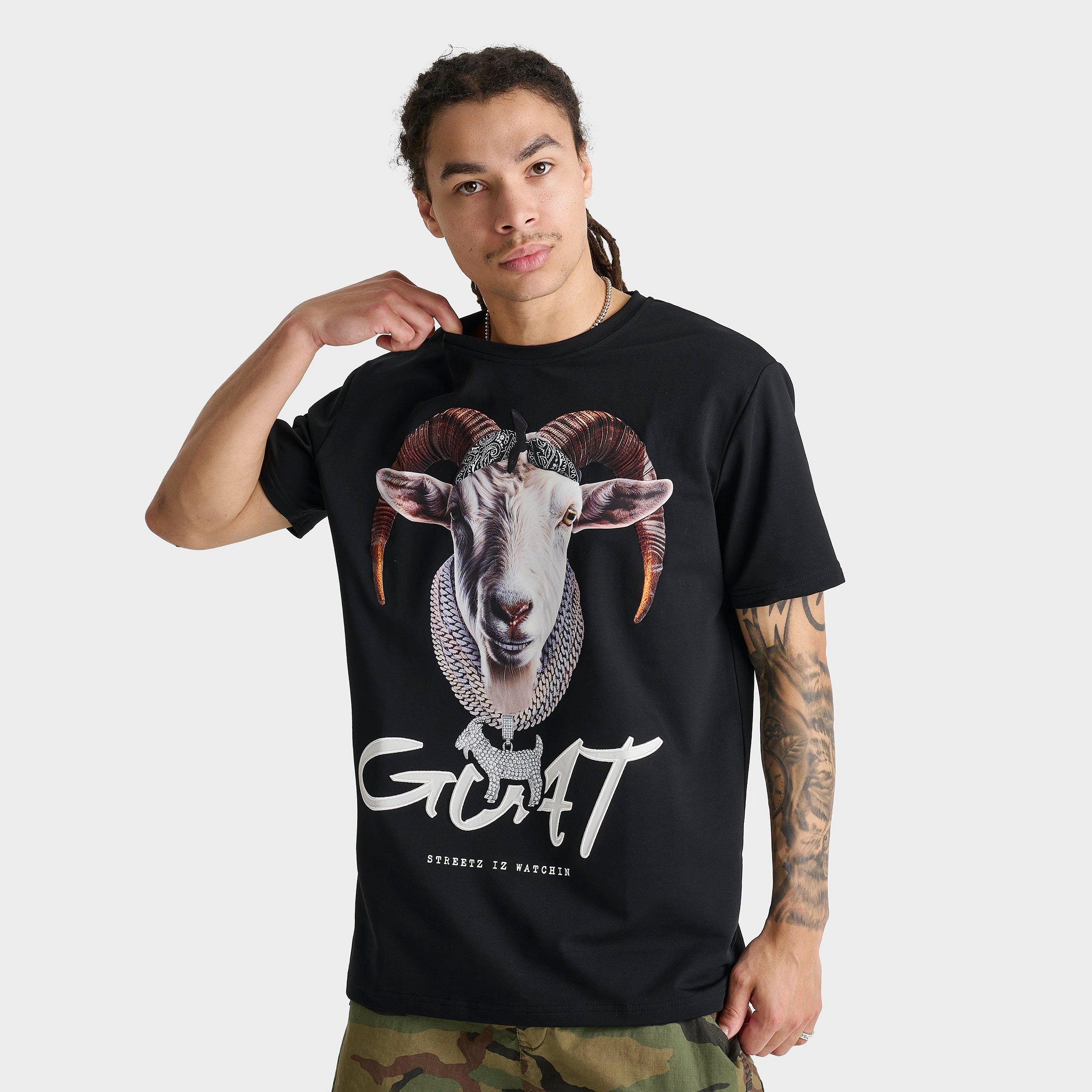 Other Men's Streetz Iz Watchin GOAT T-Shirt in Black/Black Size Large 100% Cotton