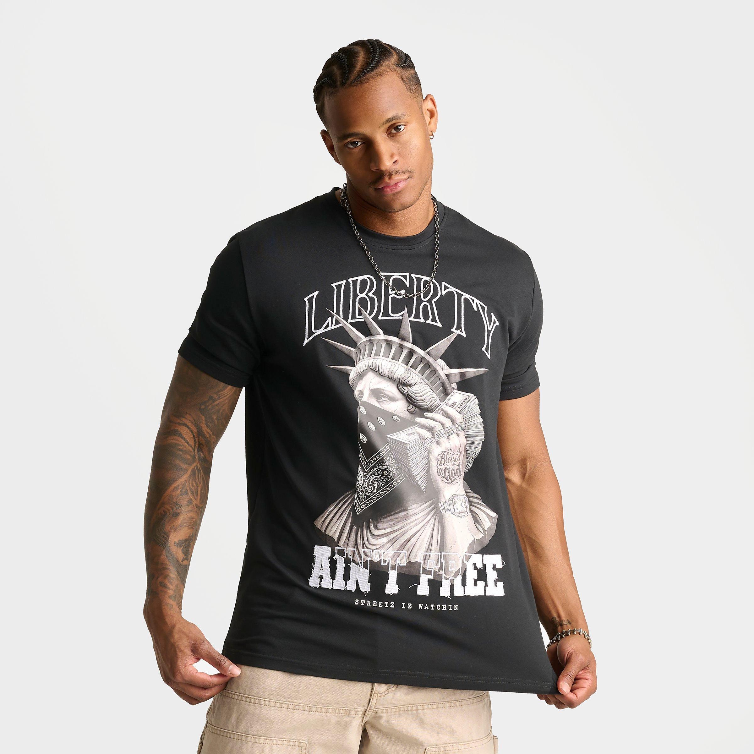 Streetz Iz Watchin Men's Streetz Is Watchin Liberty Ain't Free T-Shirt in Black Size: 2XL