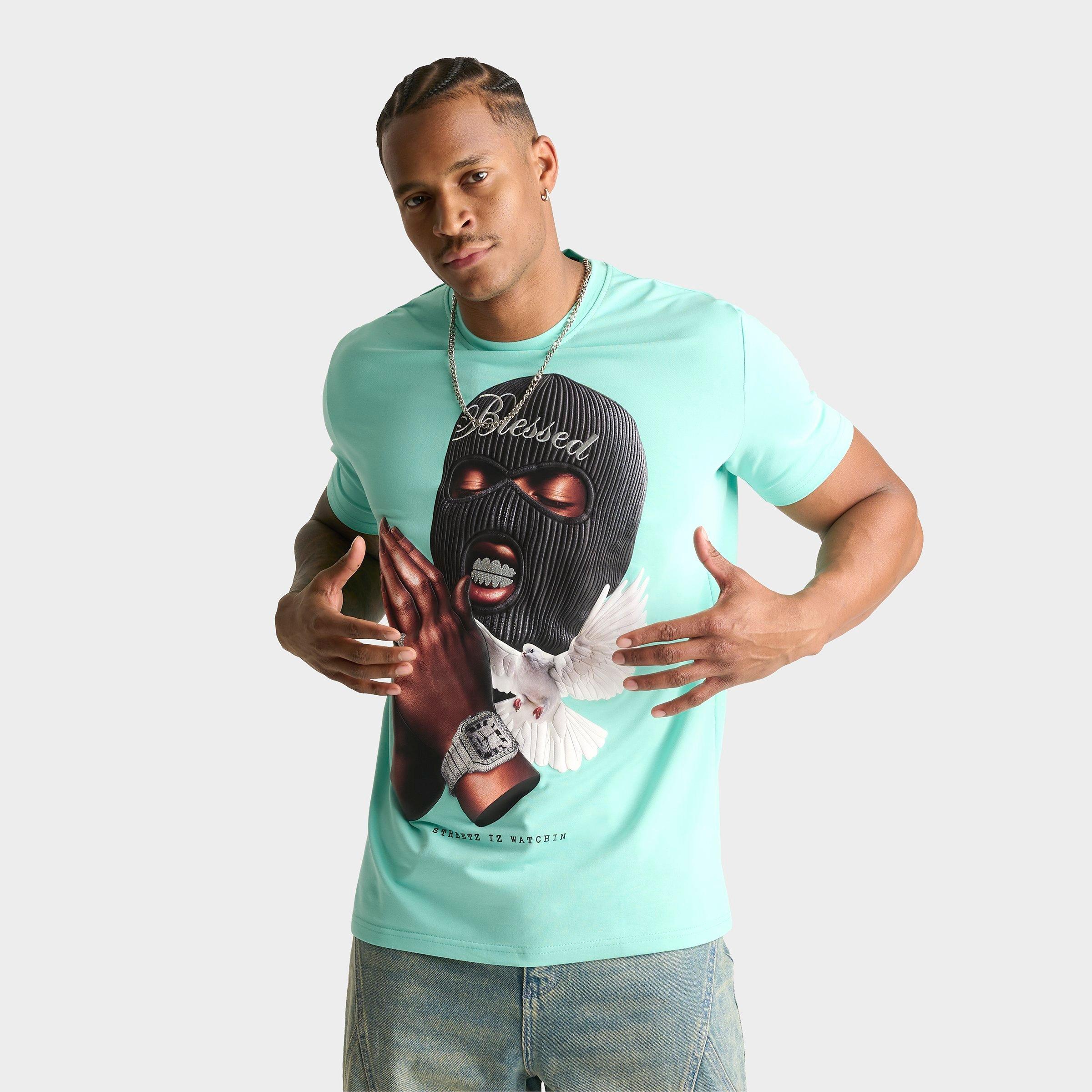 Streetz Iz Watchin Men's Blessed T-Shirt in Mint Size: 2XL