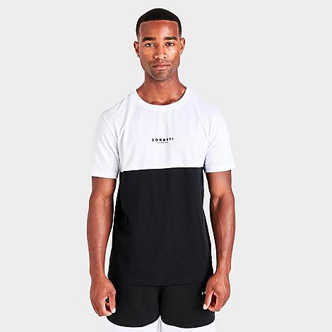 Sonneti Men's London Split Short-sleeve T-shirt In Black/white
