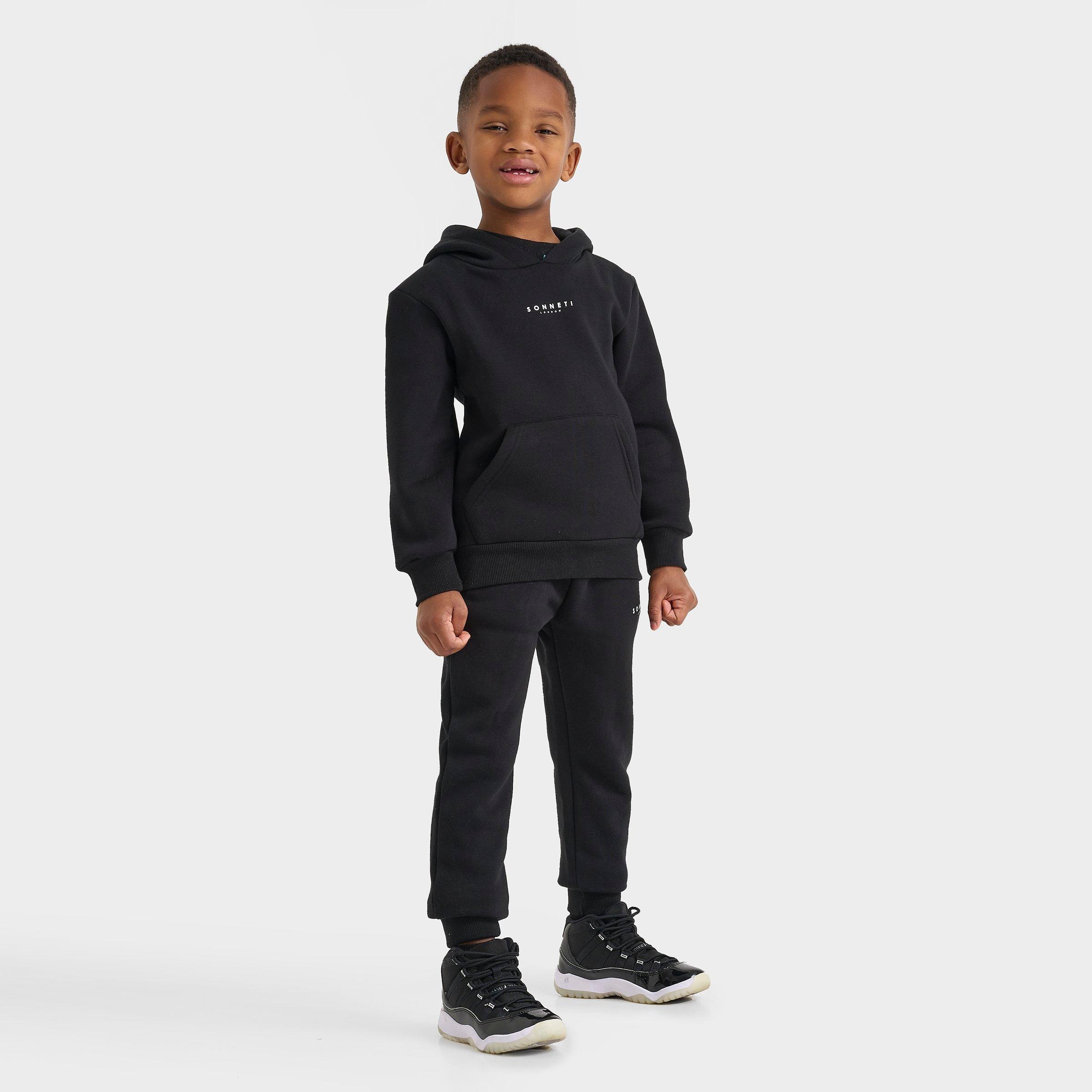 Sonneti Little Kids' London Pullover Hoodie Set in Black/Black Size 6 Fleece