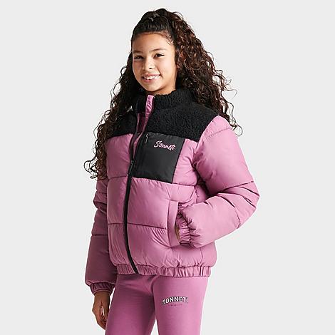 Sonneti Kids'  Girls' Sherpa Padded Jacket In Mauve/black