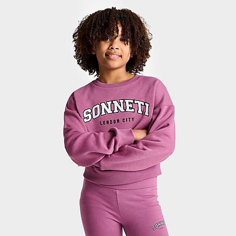 Sonneti Kids'  Girls' Varsity Boxy Crewneck Sweatshirt In Mauve