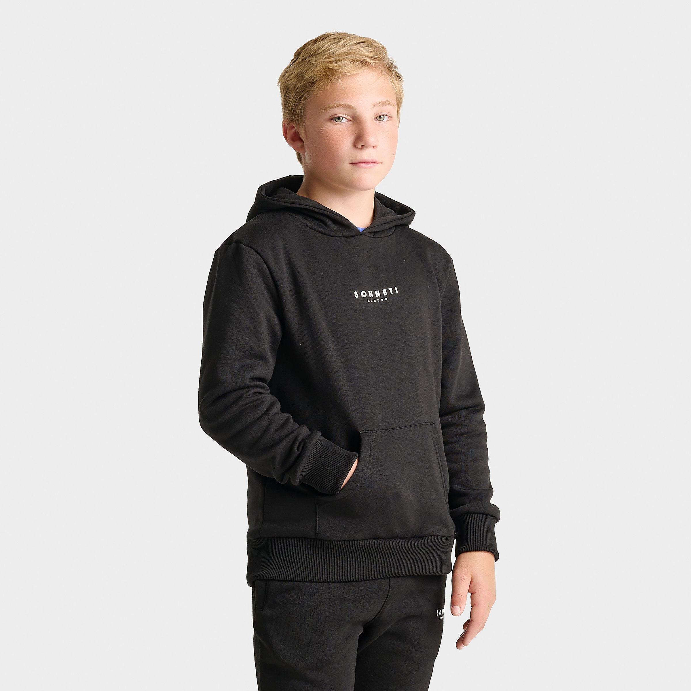 Sonneti Big Kids London Essential Pullover Hoodie in Black Size: Small