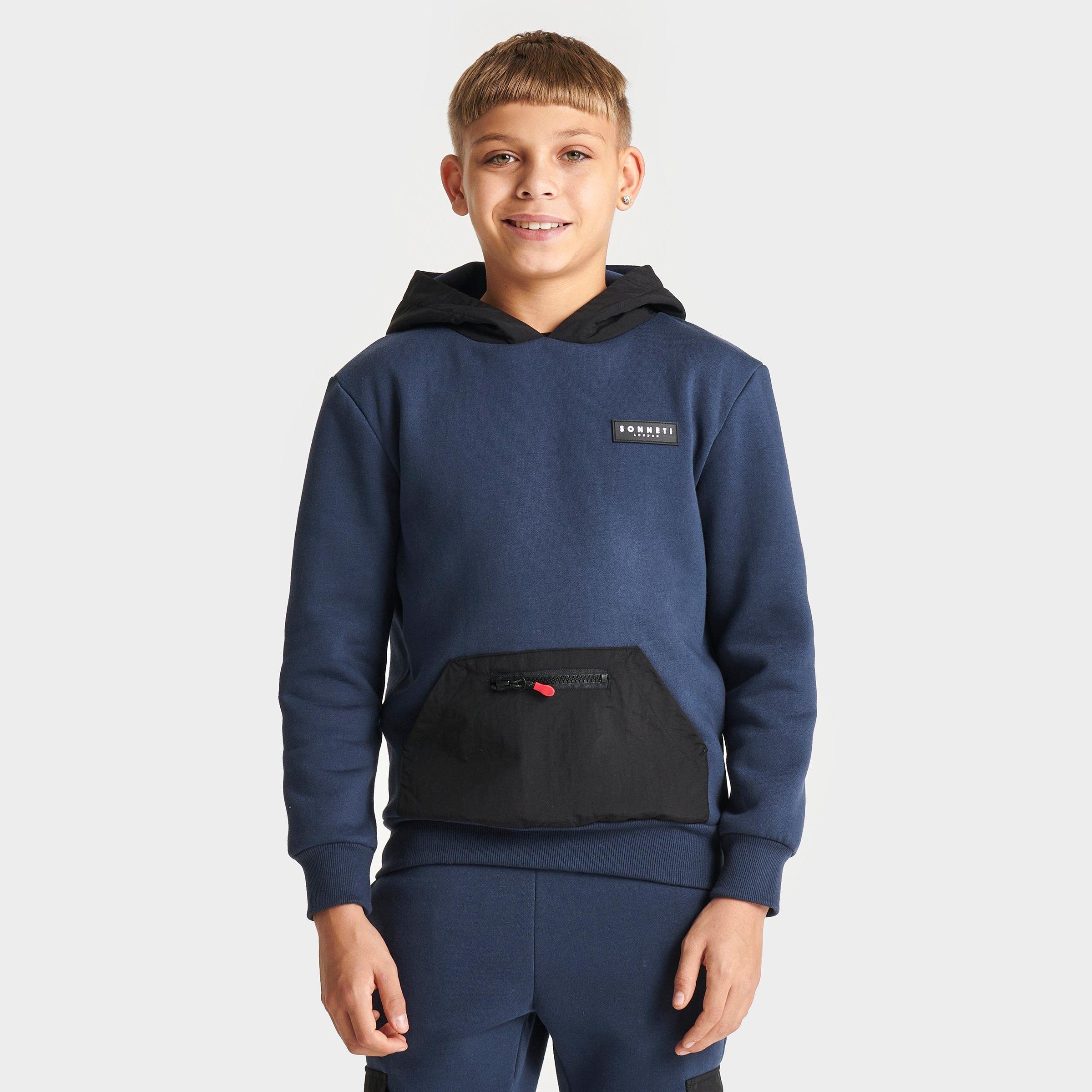 Sonneti Kids' Ruger Pullover Hoodie In Navy/black