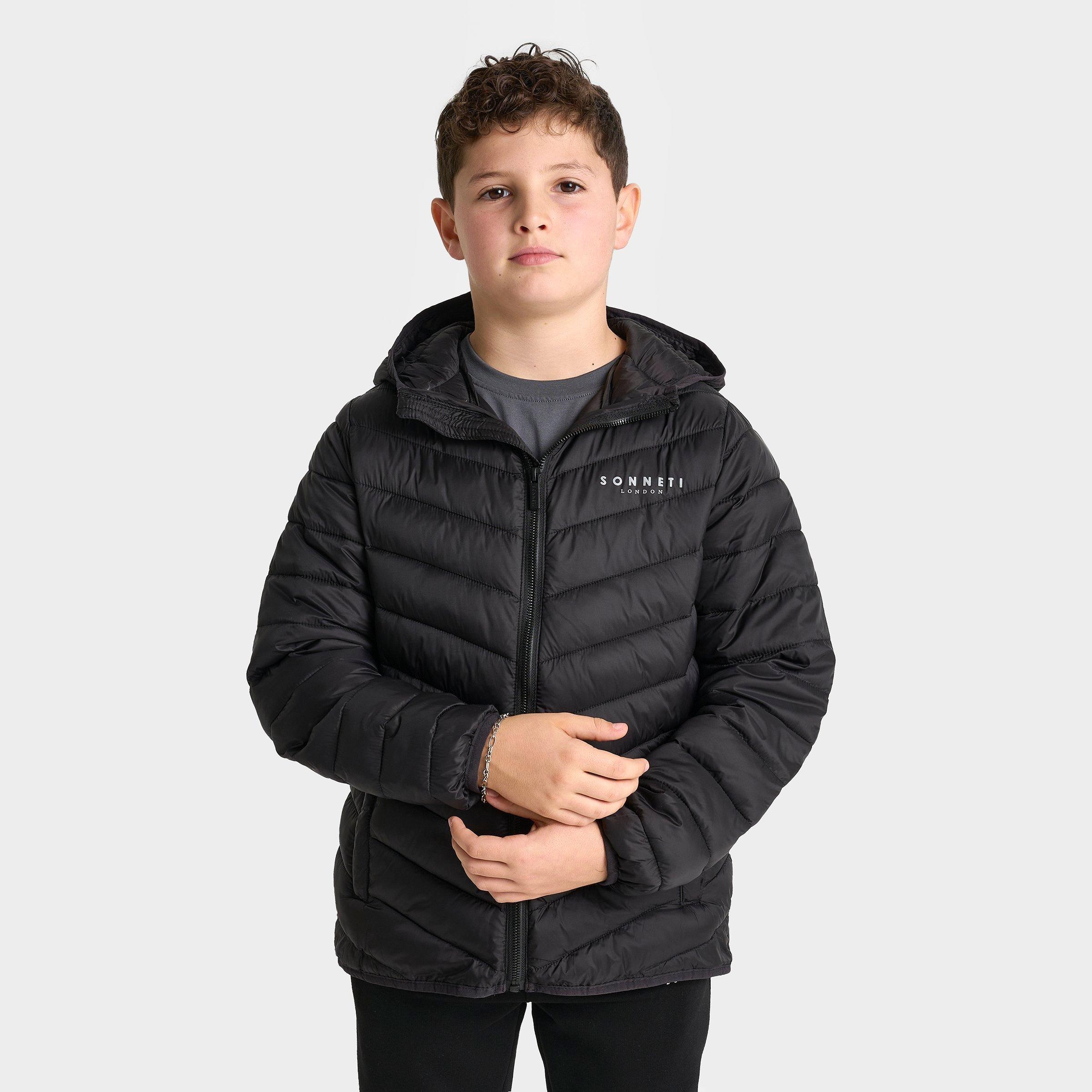 Sonneti Kids' London Rappel Packable Jacket in Black/Black Size XL Polyester