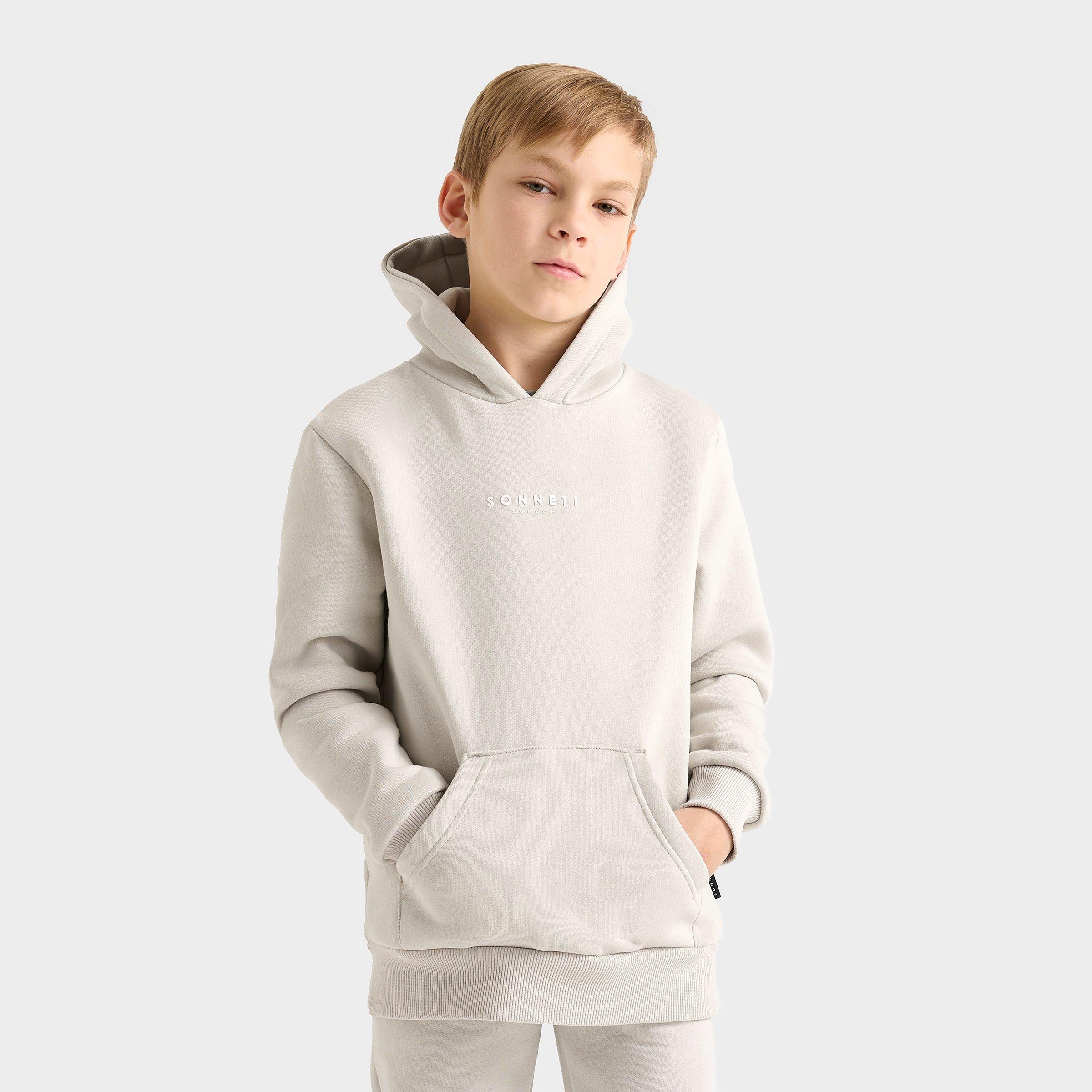 Sonneti Big Kids London Essential Pullover Hoodie in Glacier Grey Size: Small