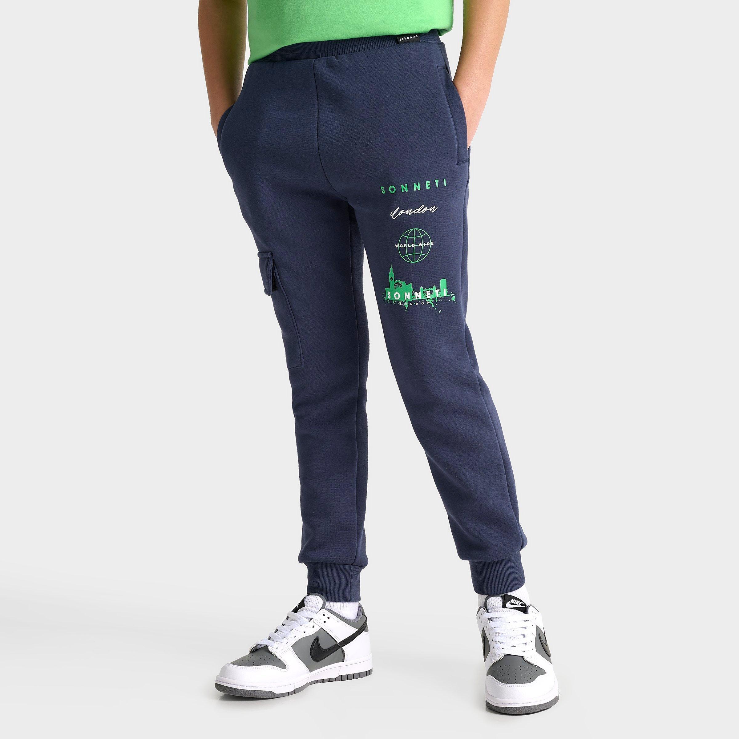 Sonneti Big Kids Stack Logo Jogger Pants in Navy Size: Small
