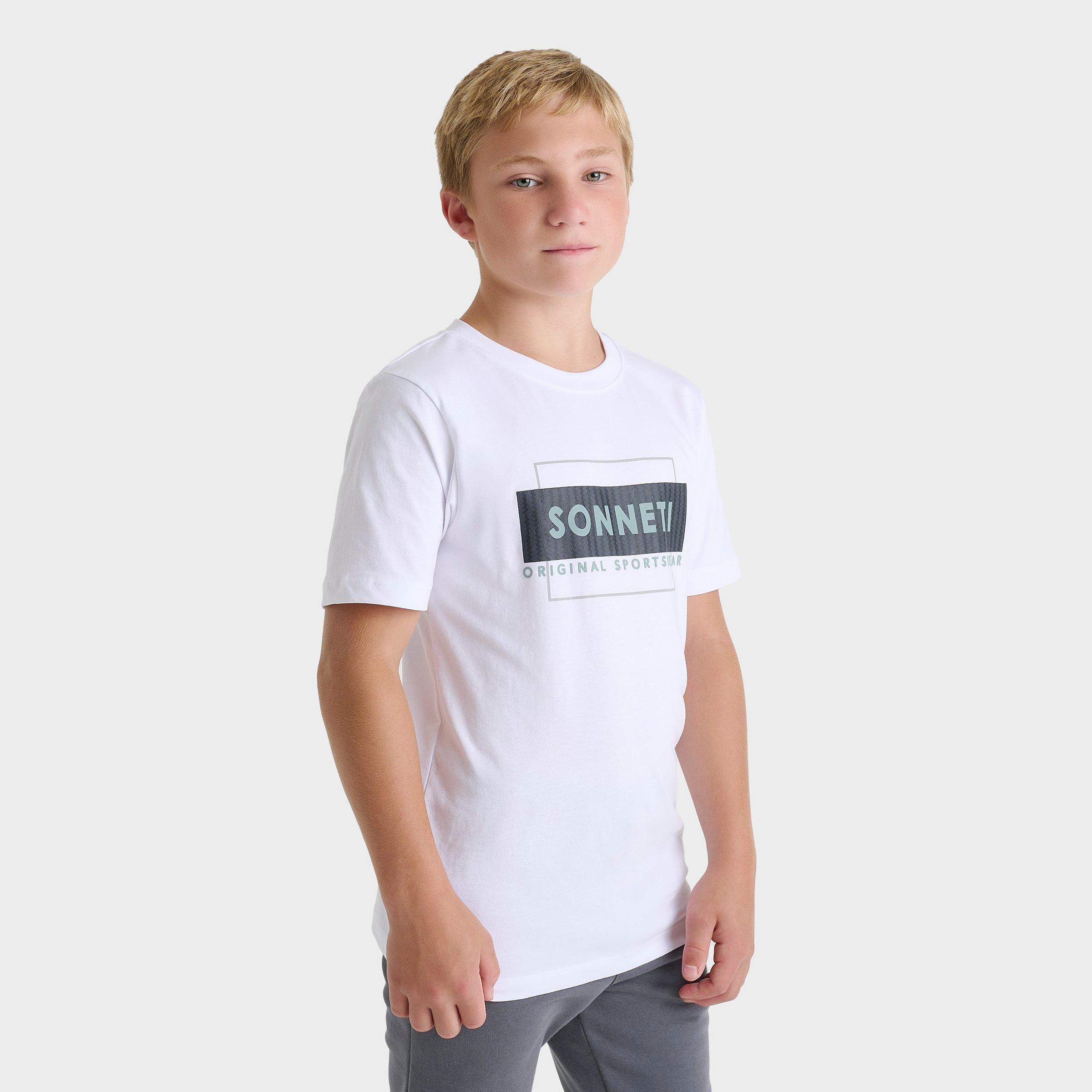 Sonneti Big Kids Carbon T-Shirt in Optic White Size: Small