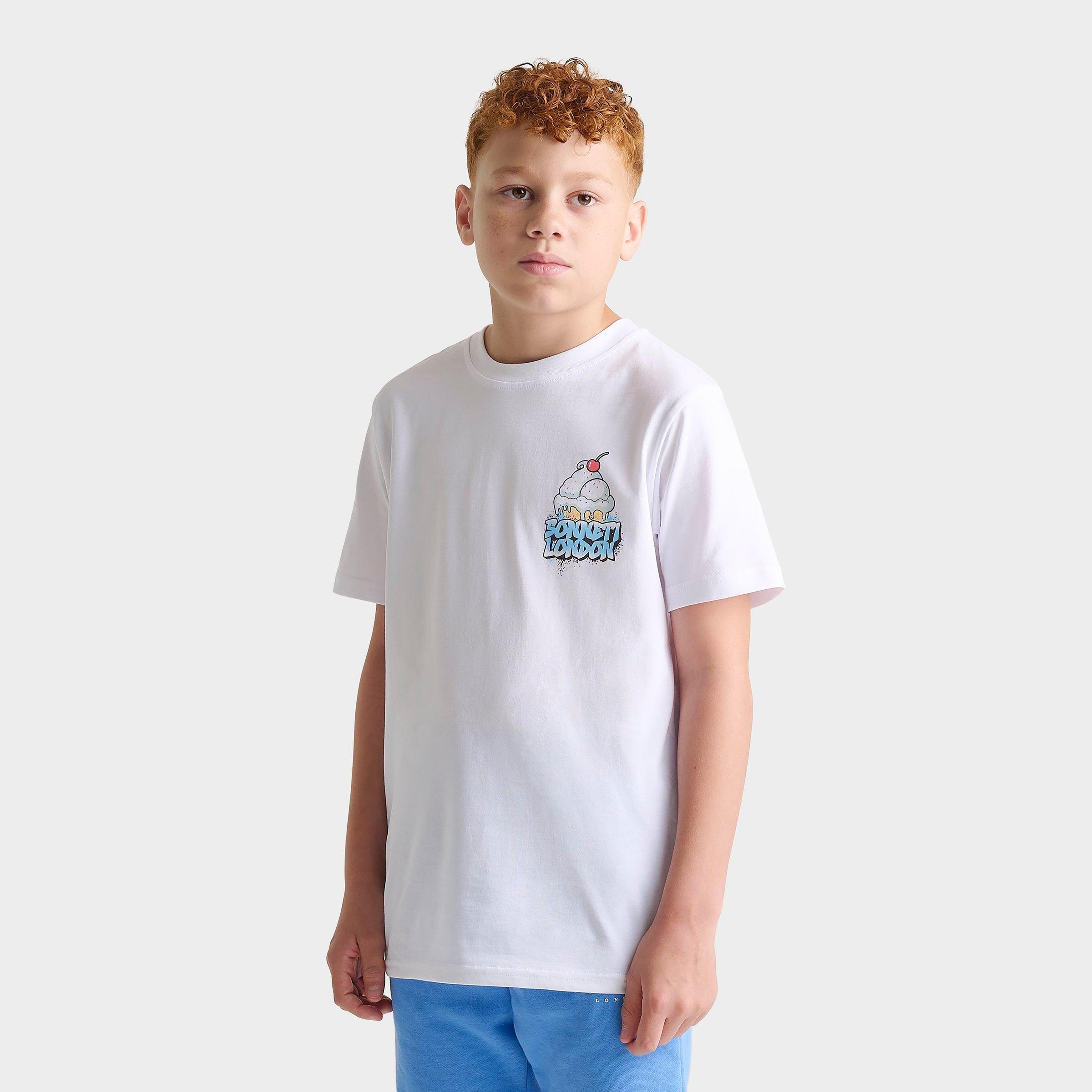Sonneti Big Kids Ice Cream T-Shirt in Optic White Size: Medium