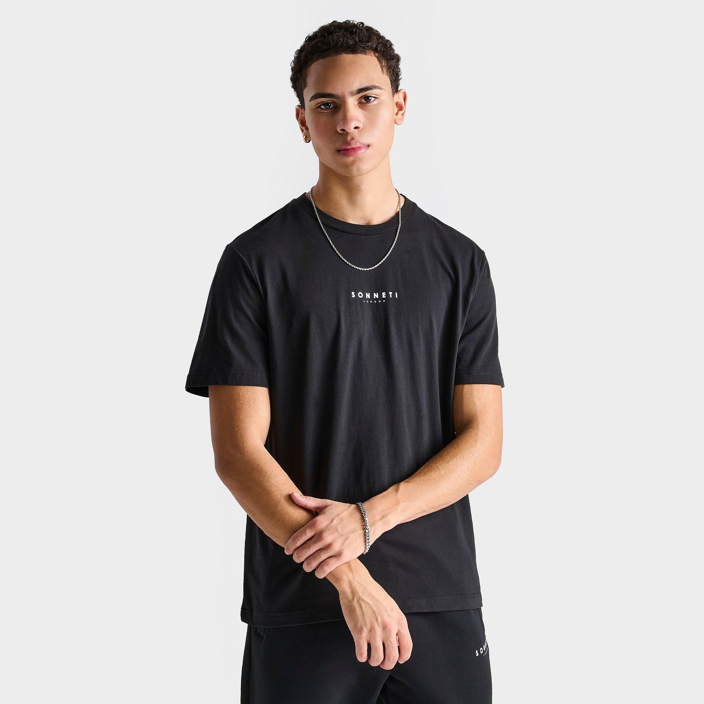 Sonneti London T-Shirt in Black/Black Size Large Cotton