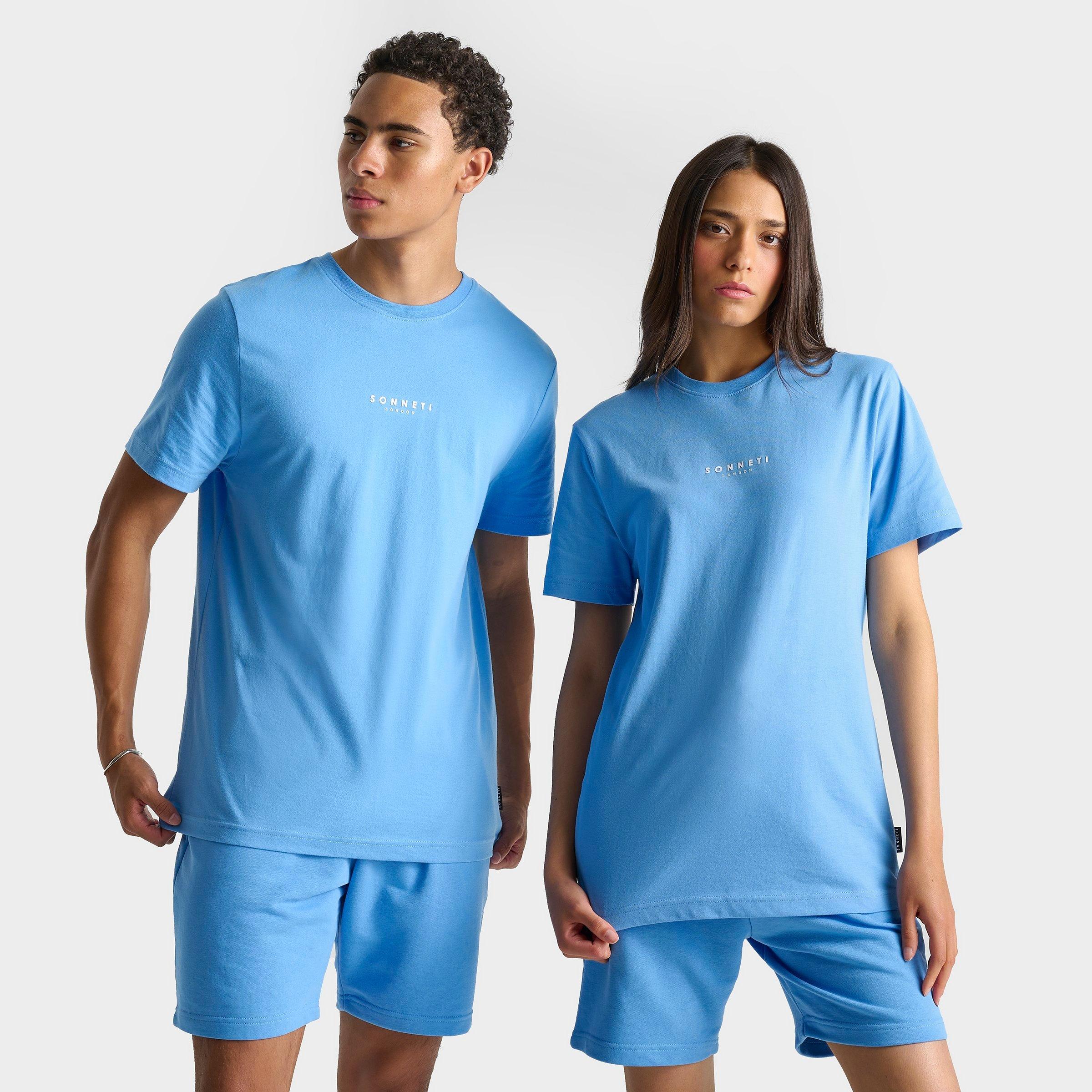 Sonneti London T-shirt Size Xl Cotton In Azure Blue/white