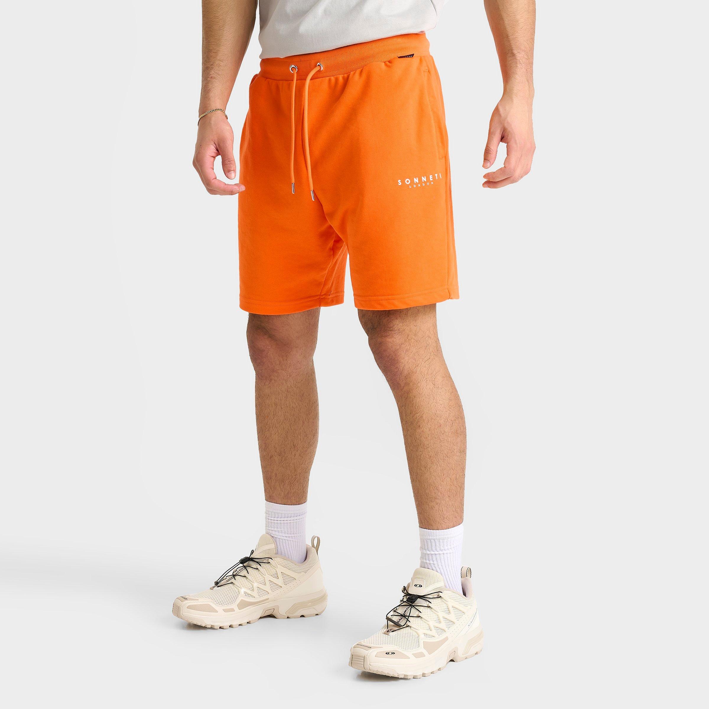 Sonneti Men's French Terry 7" Brom Shorts in Orange/Orange Size Large 100% Cotton/Fleece/Knit