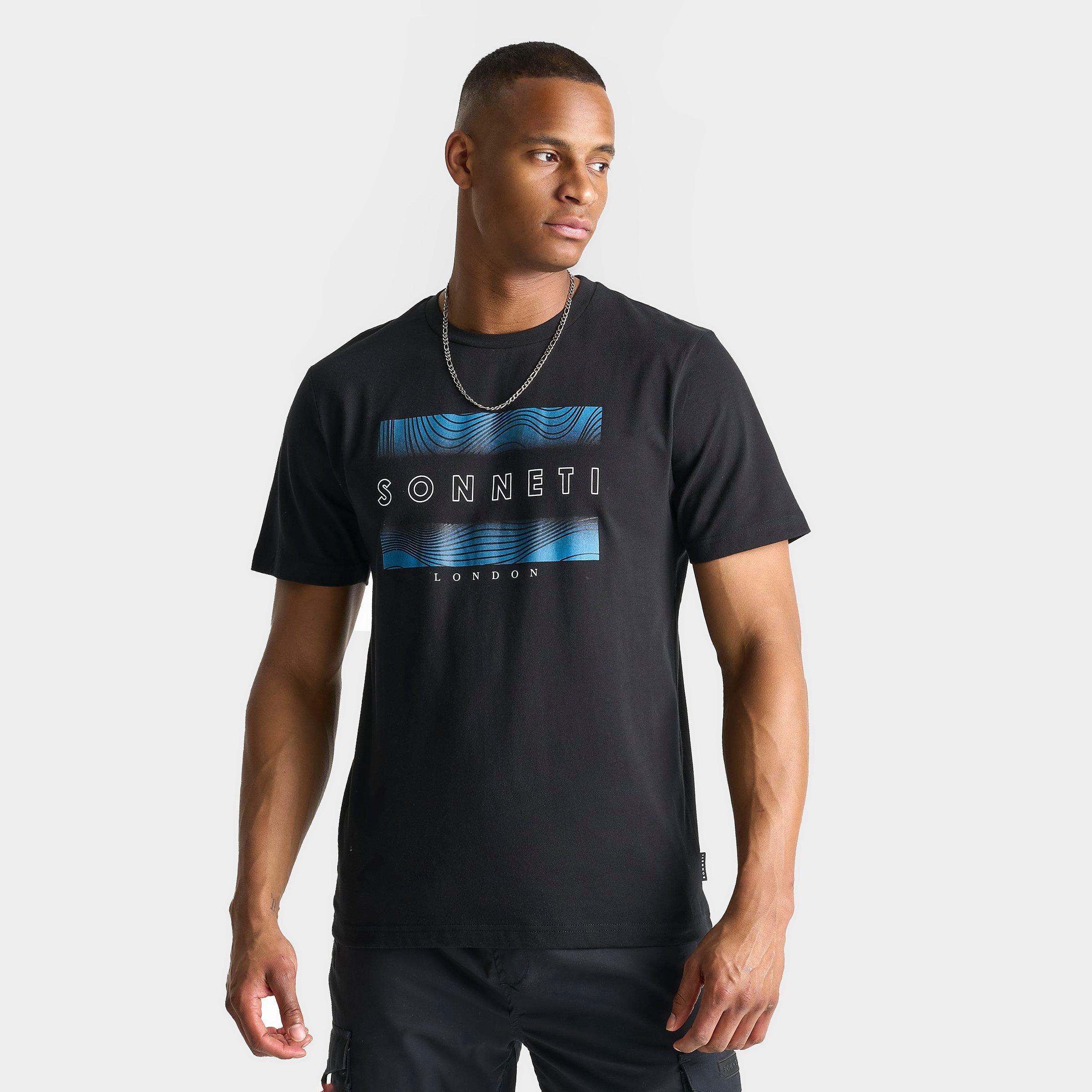 Shop Supply And Demand Sonneti Men's London Acer Graphic T-shirt In Black/azure Blue