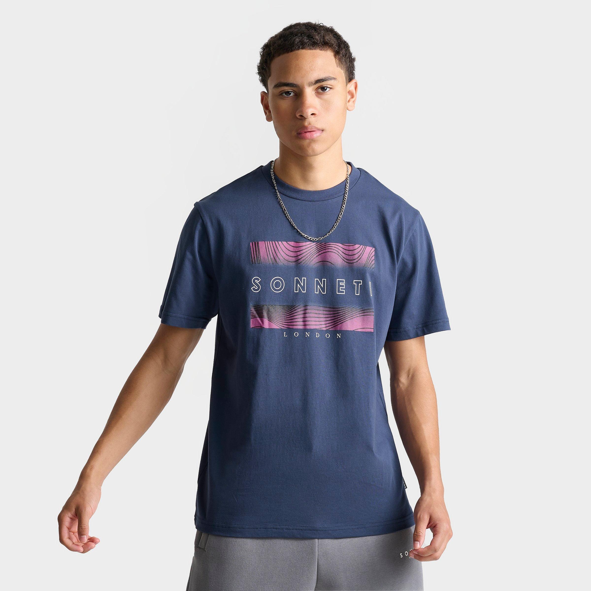 Shop Supply And Demand Sonneti Men's London Acer Graphic T-shirt In Navy/sachet Pink