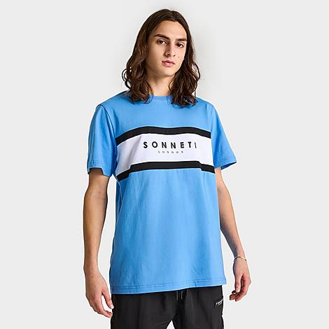 Shop Supply And Demand Sonneti Men's Kanda Stripe T-shirt In Black/white/azure Blue