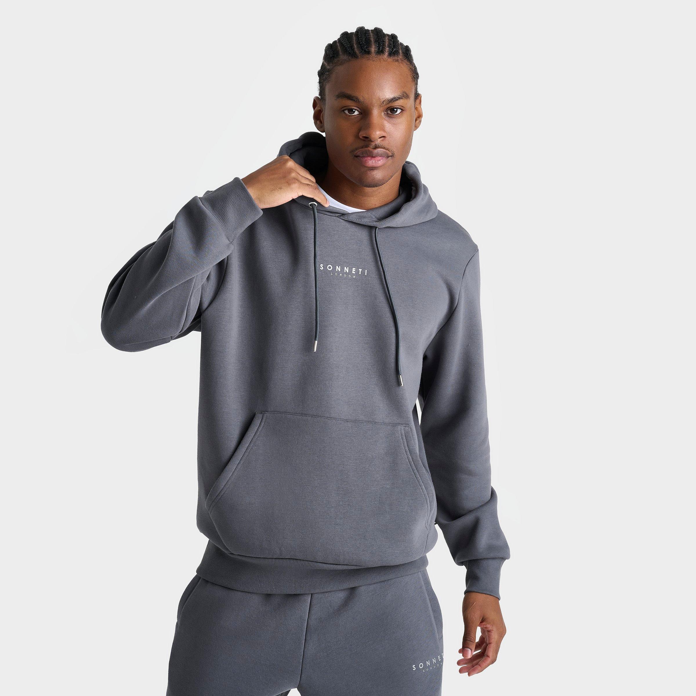 Sonneti Men's London Reflective Hoodie in Grey/Turbulence Grey Size XS Fleece