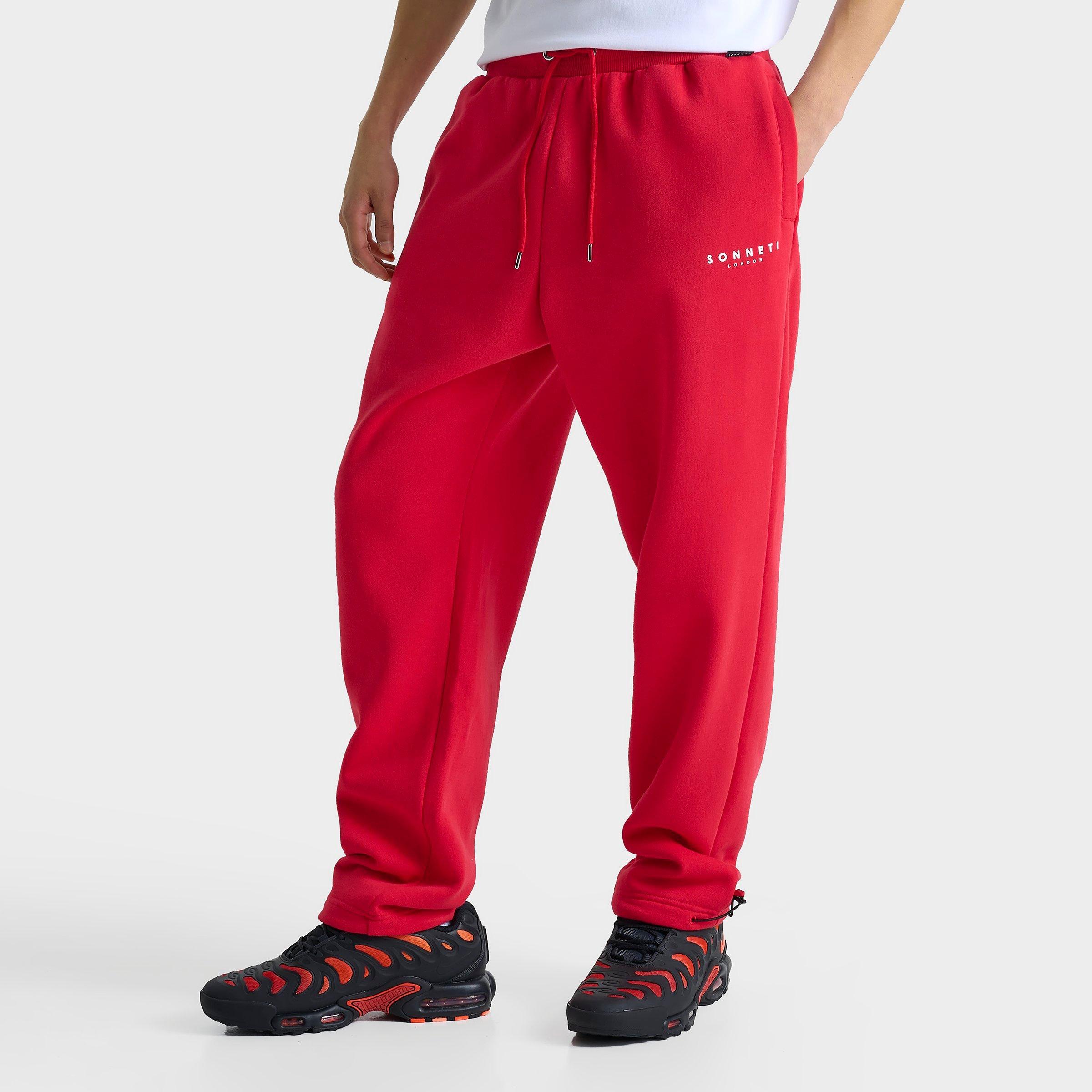 Sonneti London Open Hem Sweatpants in Red/True Red Size Large Cotton/Fleece