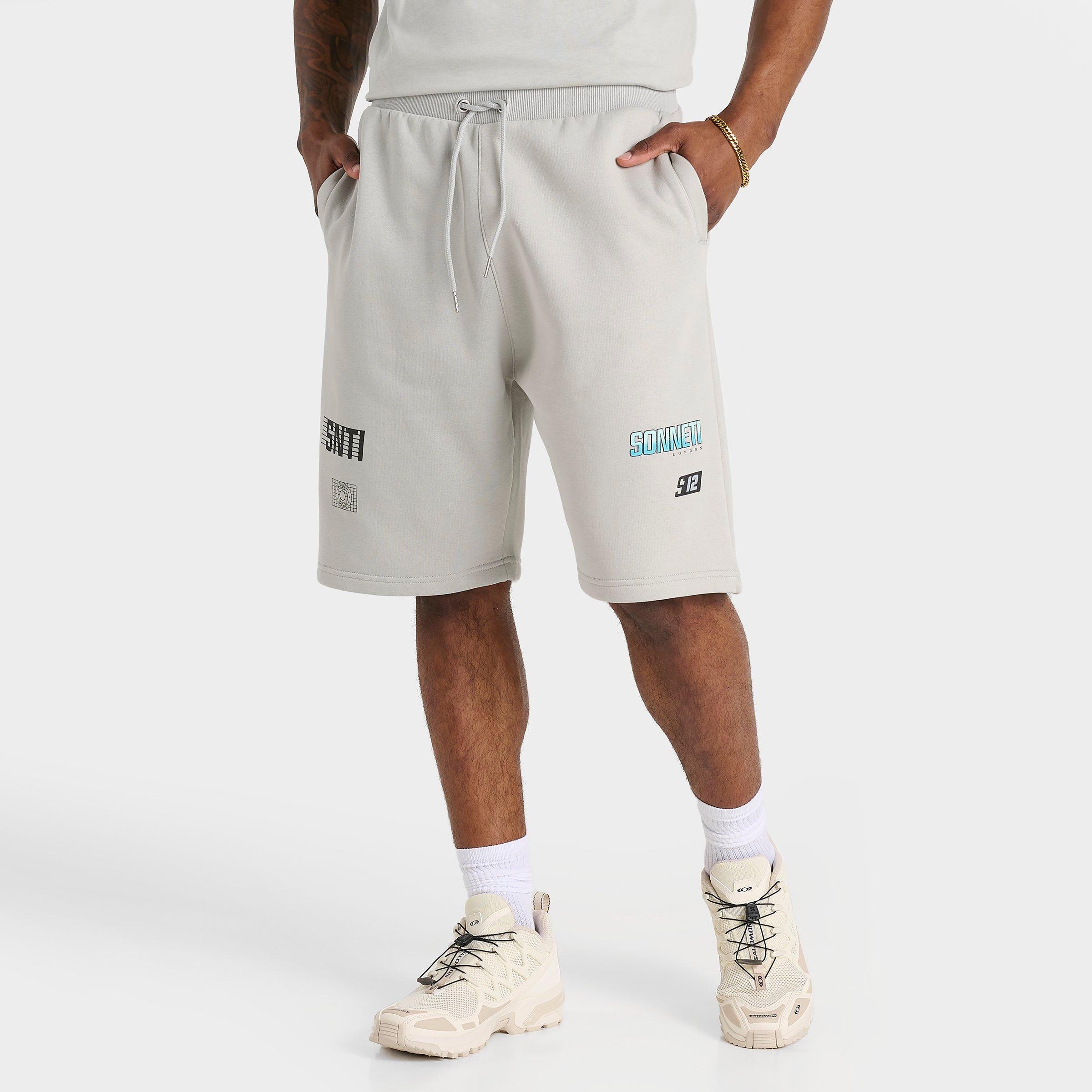 Sonneti Men's Logan Fleece Shorts in Grey/High Rise Size Small Cotton/Polyester/Fleece