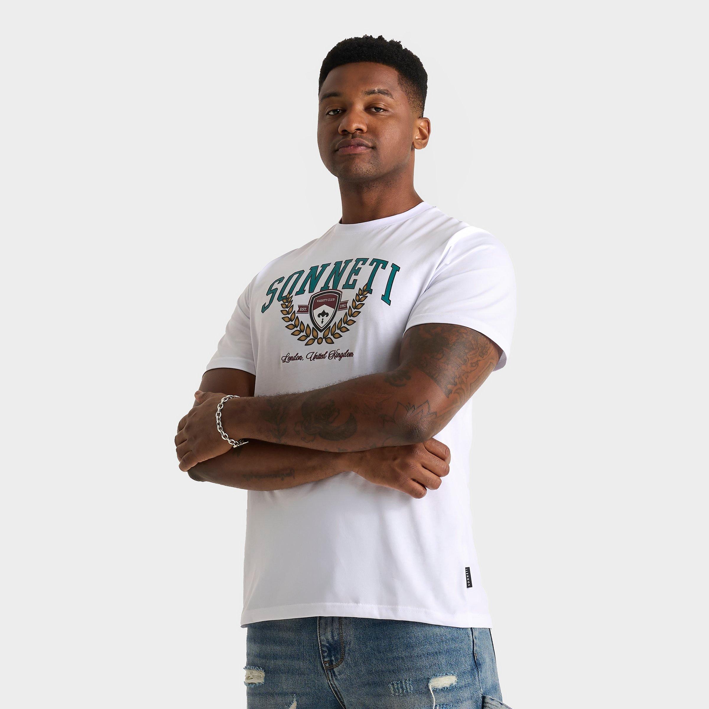 Sonneti Men's Varsity Club Graphic T-Shirt in White/Teal Size: Small