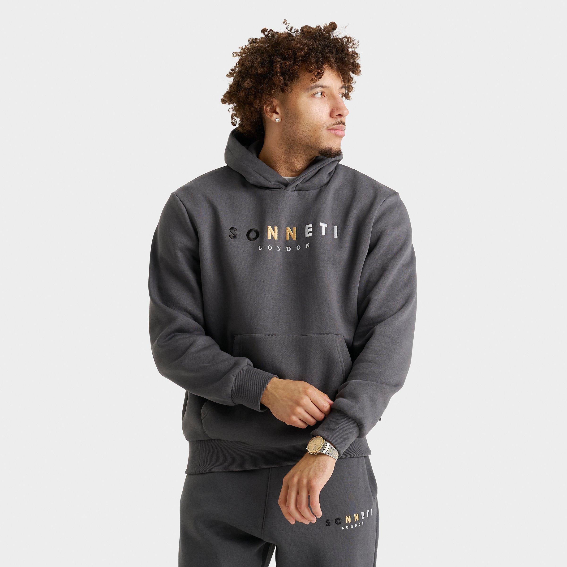 Sonneti Men's Hare Fleece Pullover Hoodie in Turbulence Grey Size: XS