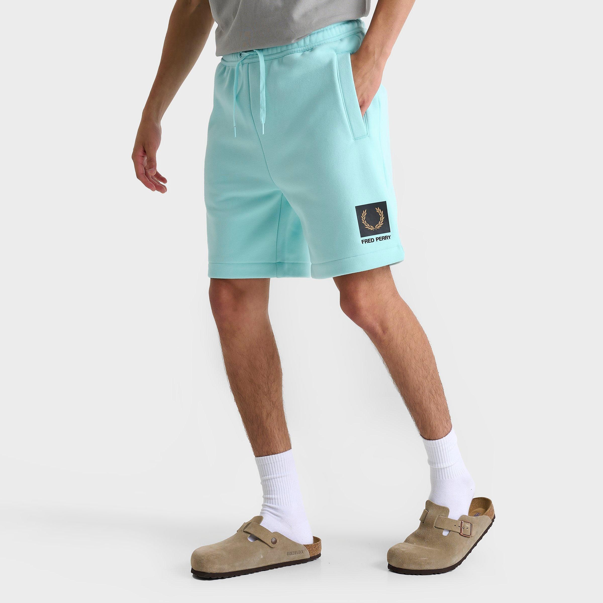Fred Perry Men's Stack Fleece Shorts in Glacier Blue Size: Small